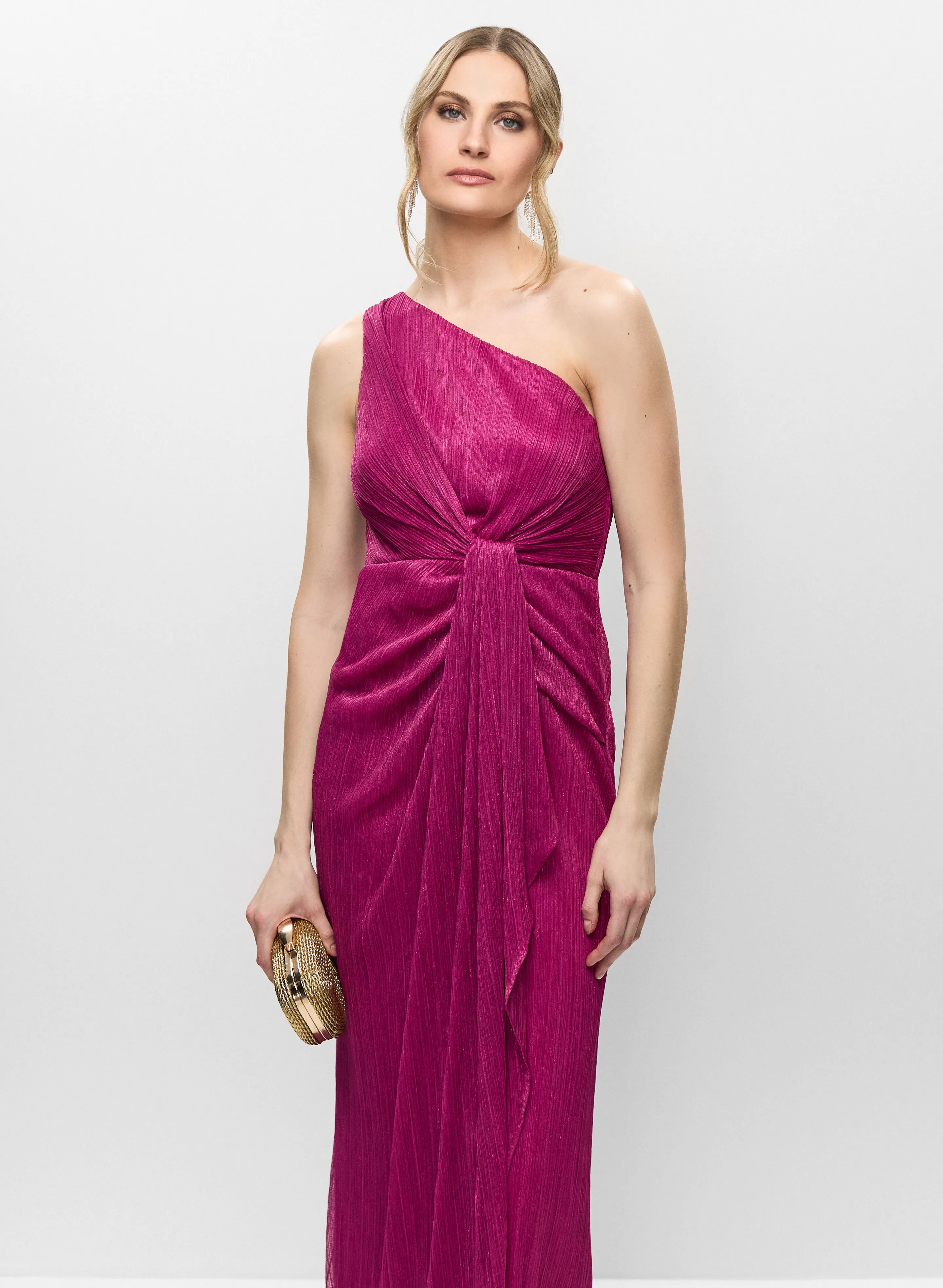 Adrianna Papell - Metallic One-Shoulder Gown sold by Melanie Lyne product image thumbnail 2