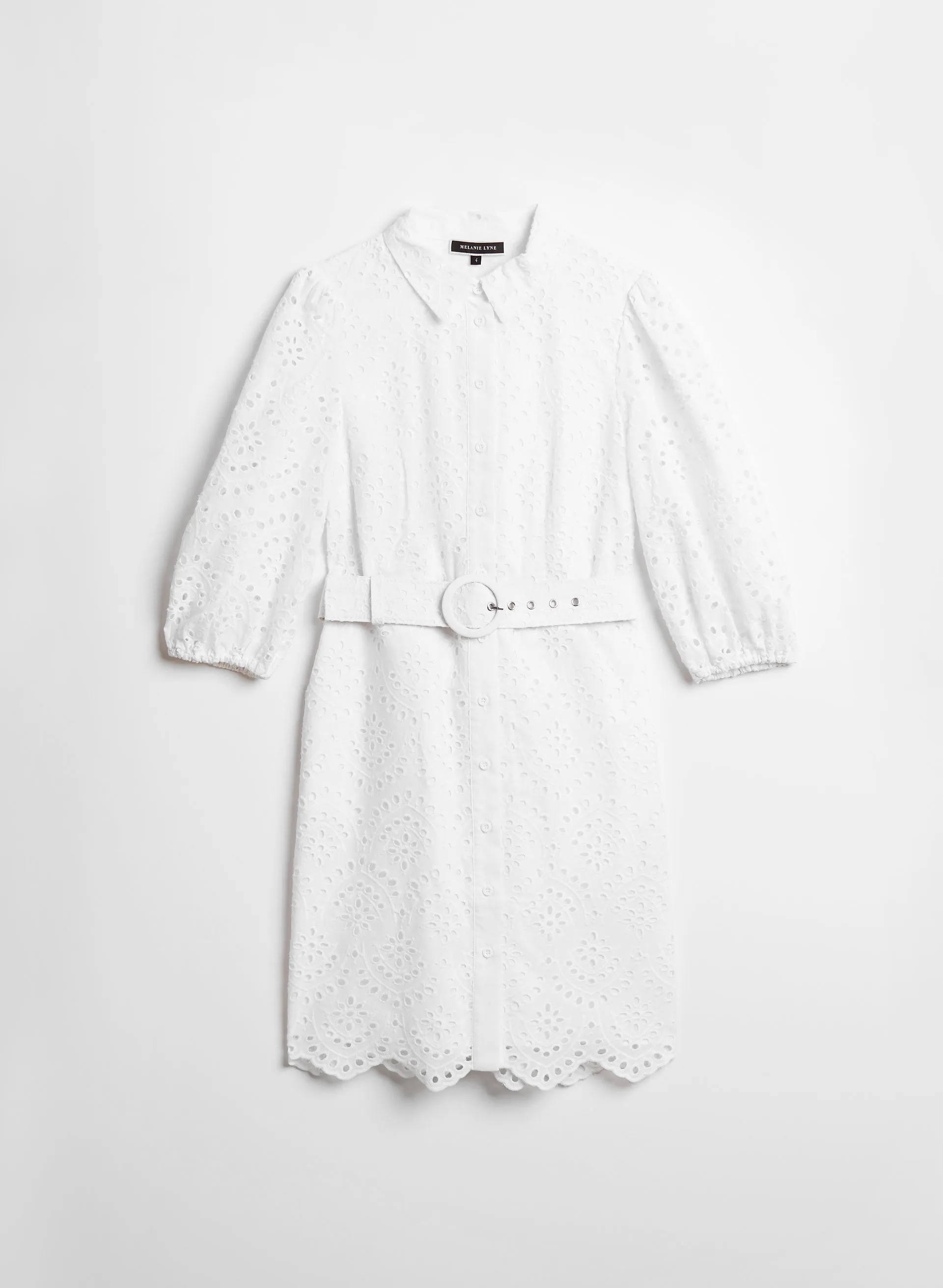Cotton Eyelet Detail Shirt Dress sold by Melanie Lyne product image thumbnail 4