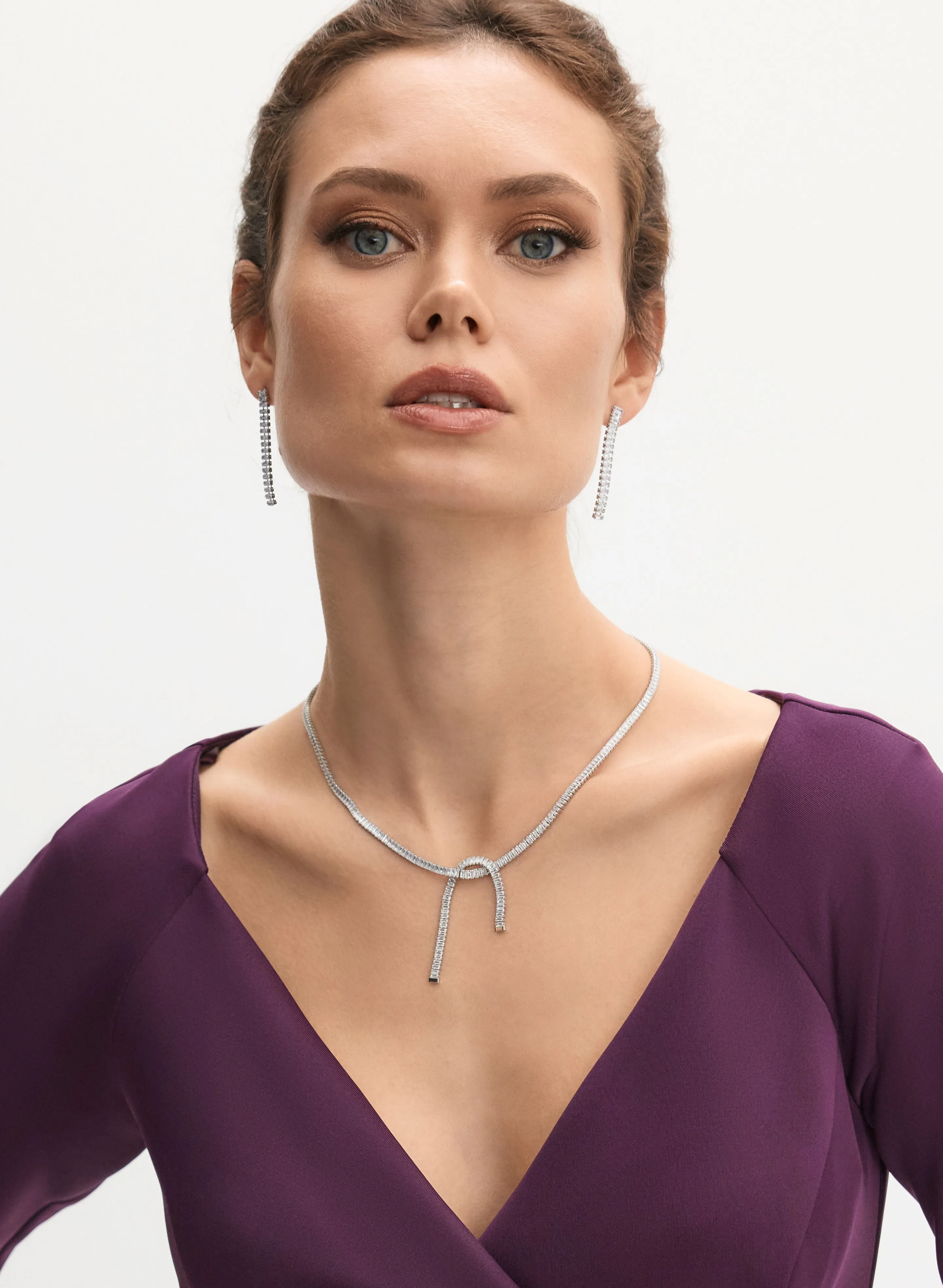 Cubic Zirconia Twist Front Necklace sold by Melanie Lyne product image thumbnail 2