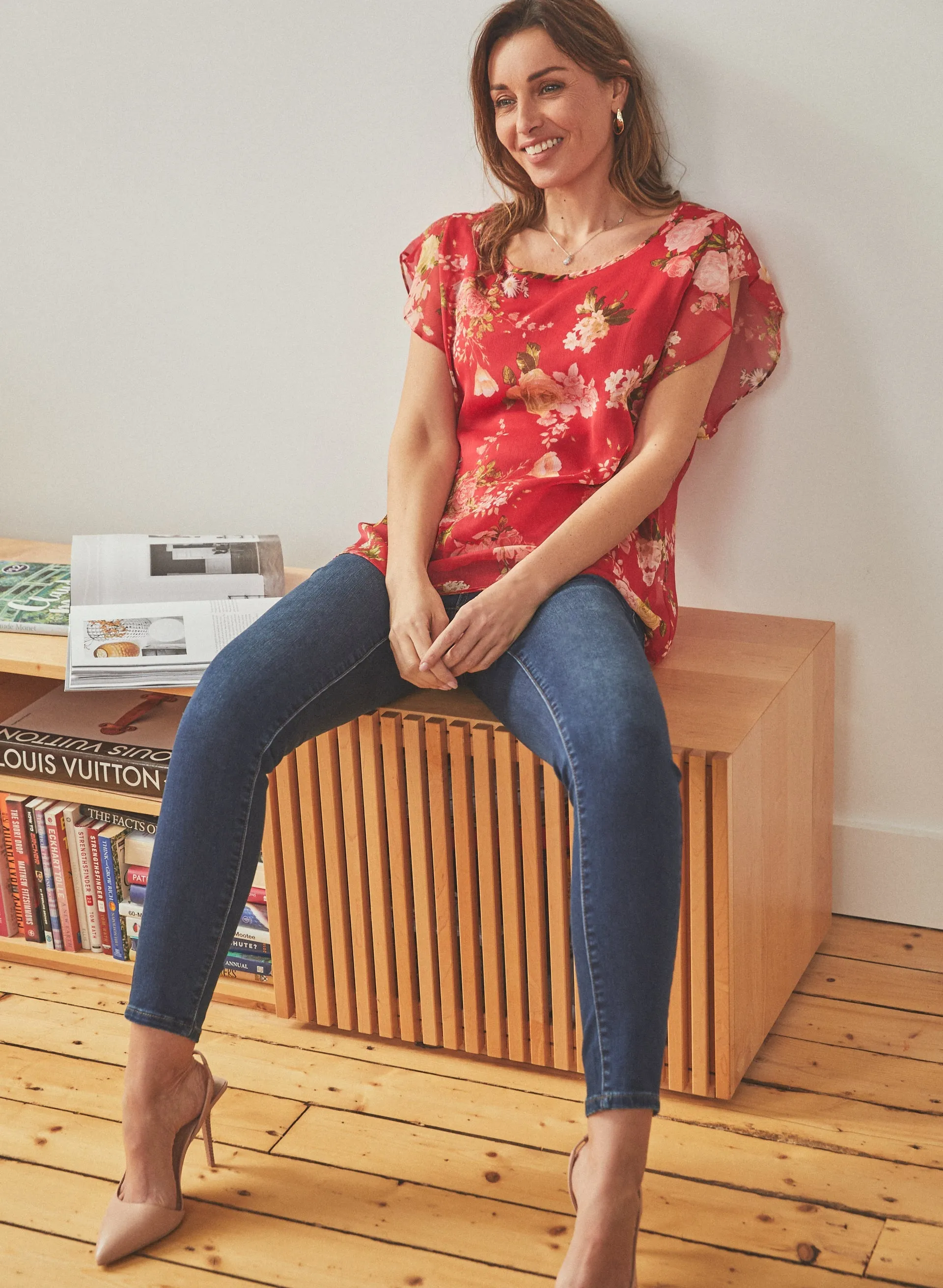 Vince Camuto - Floral Print Flutter Sleeve Blouse sold by Melanie Lyne product image thumbnail 3
