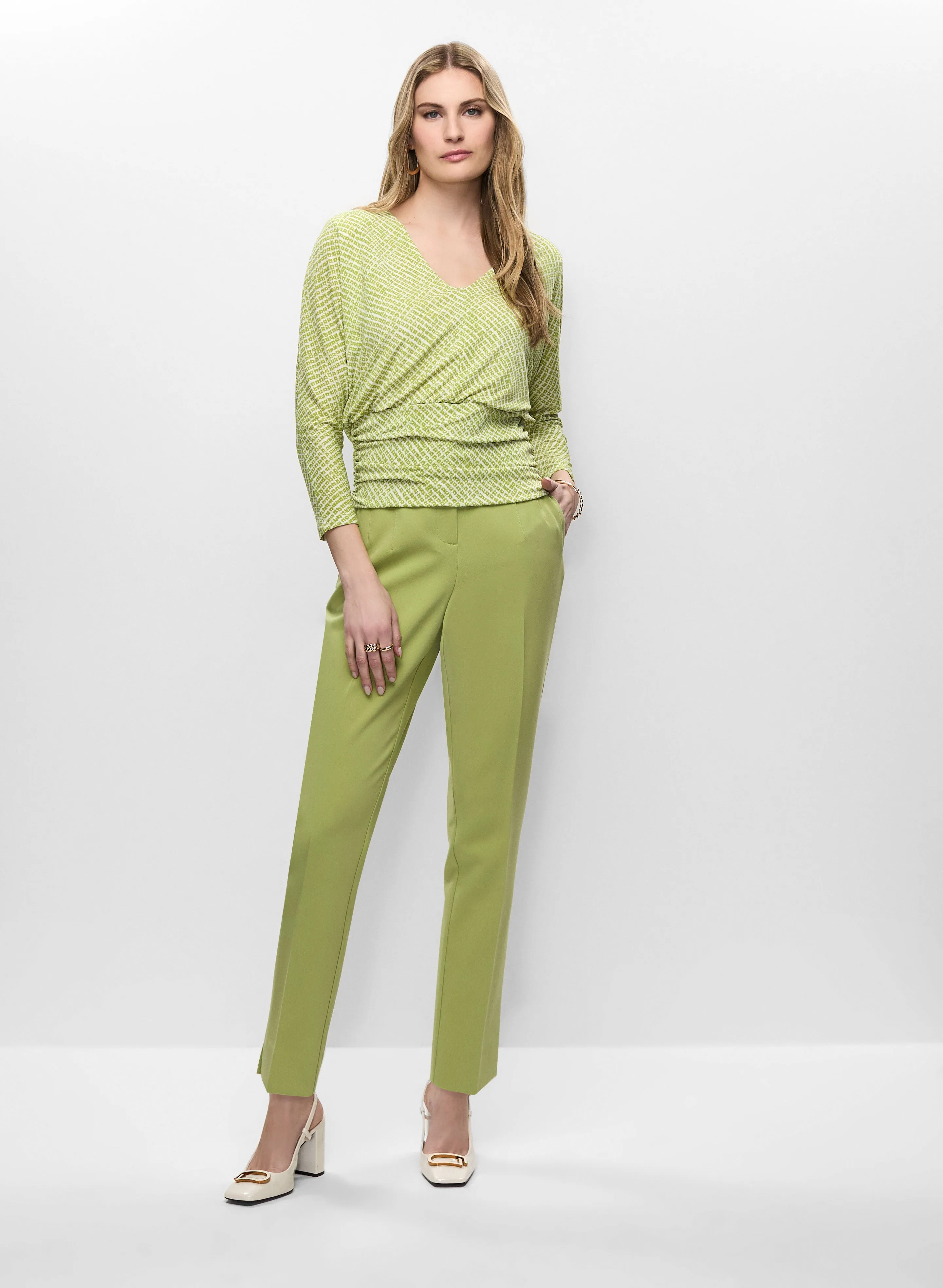 Banded Hem Top & Juliette Fit Slim Leg Pants sold by Melanie Lyne