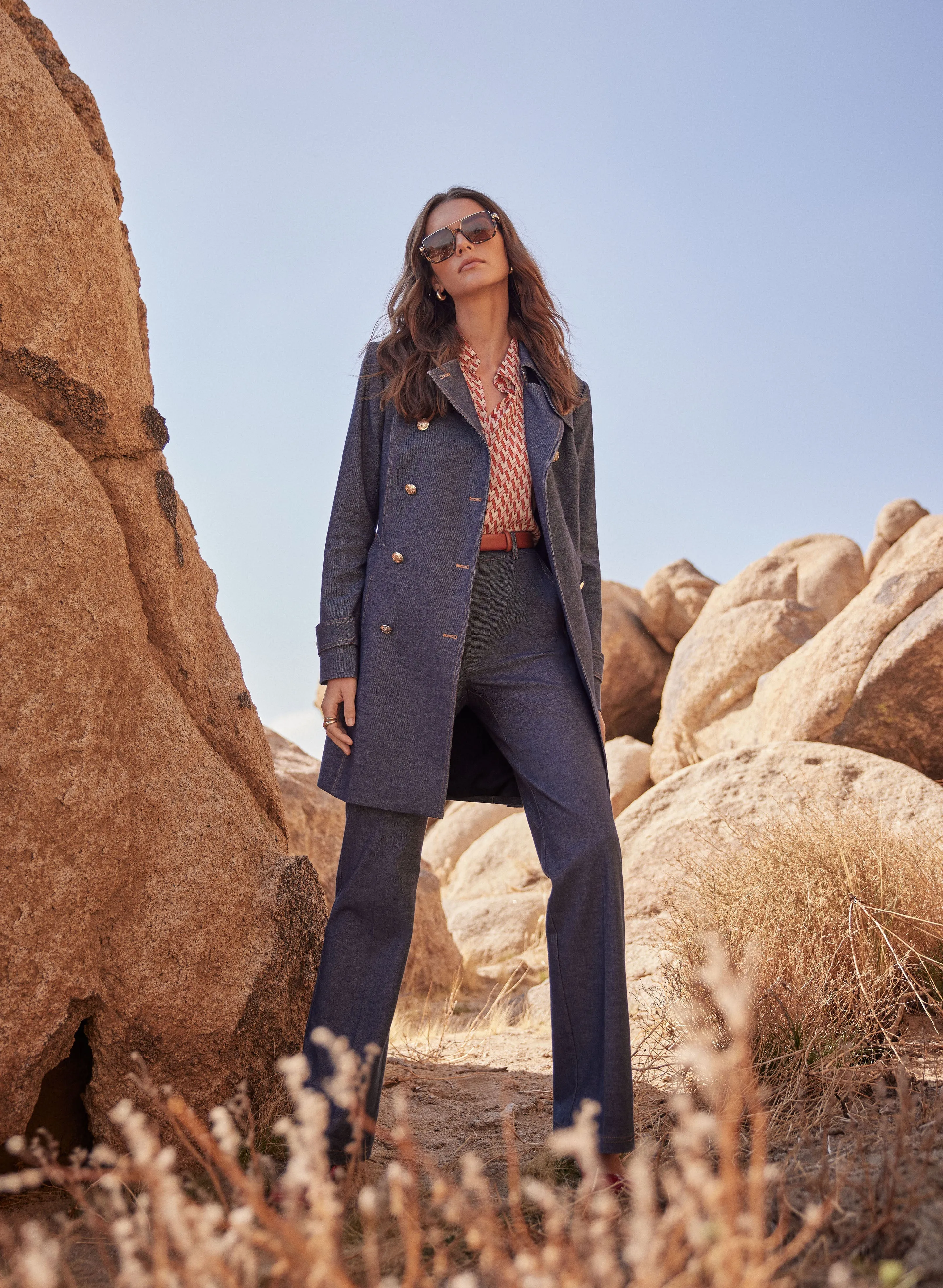 Flare Leg Chambray Pants sold by Melanie Lyne product image thumbnail 3