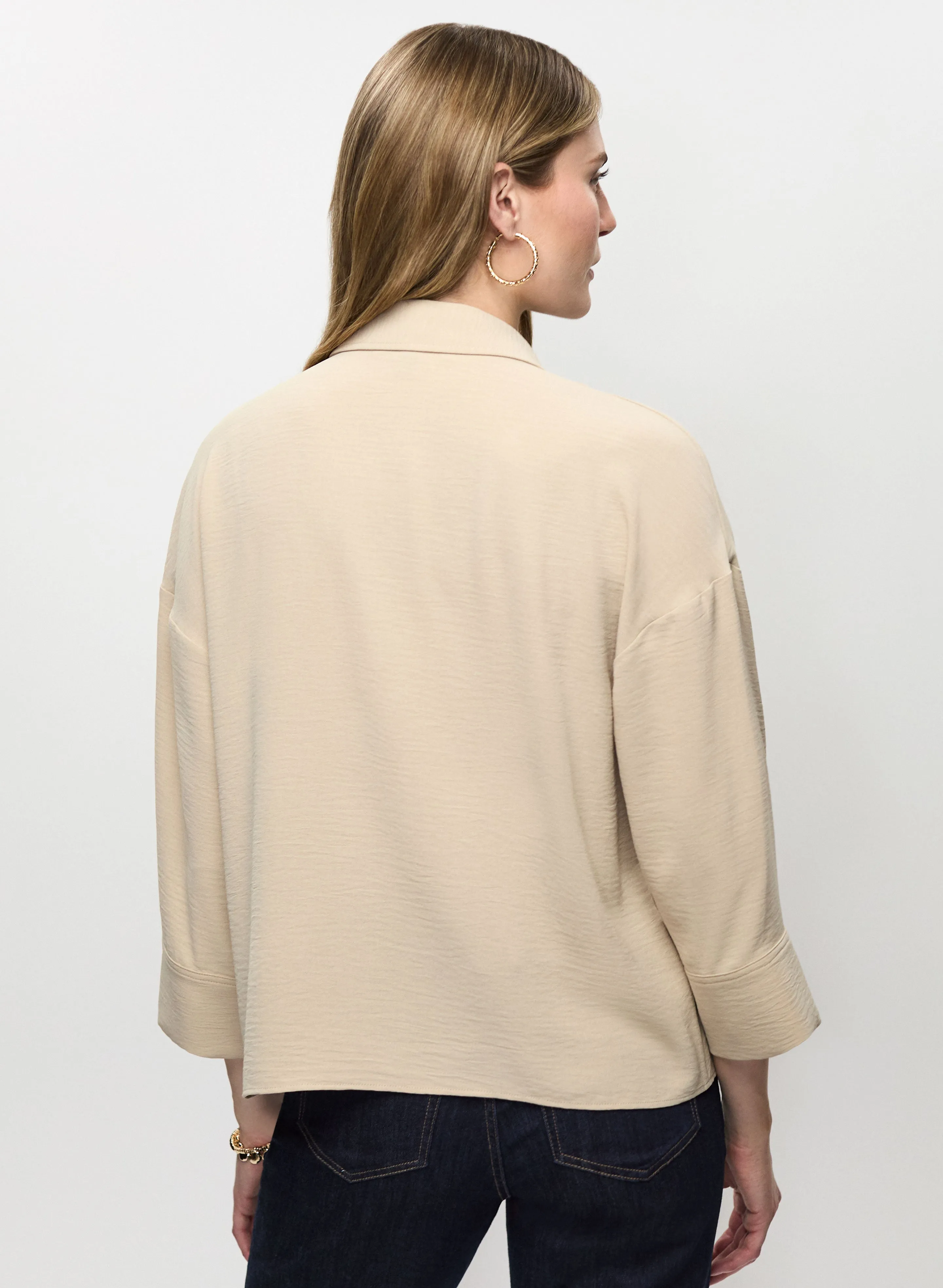 3/4 Sleeves Crinkle Shirt sold by Melanie Lyne product image thumbnail 4