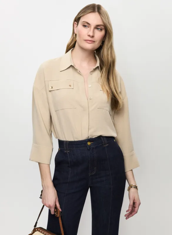 3/4 Sleeves Crinkle Shirt sold by Melanie Lyne