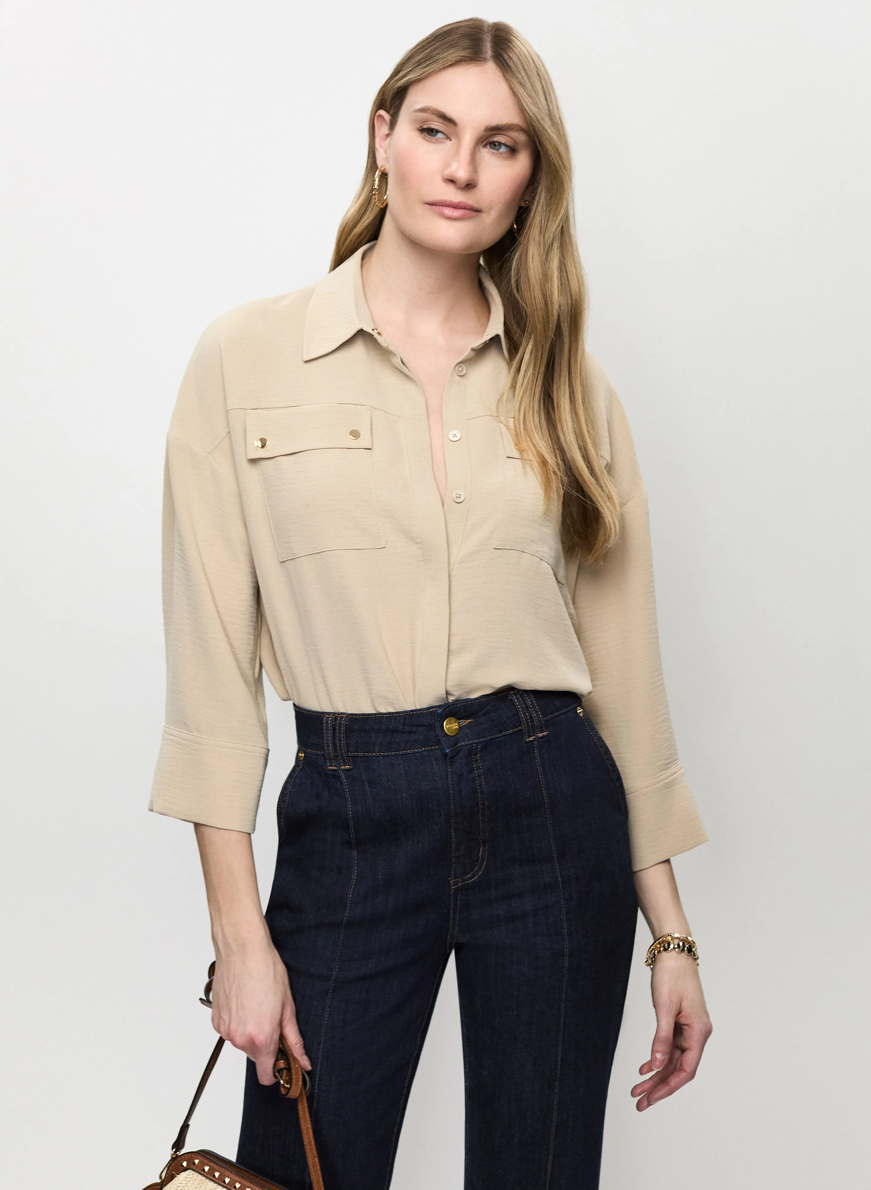 3/4 Sleeves Crinkle Shirt sold by Melanie Lyne