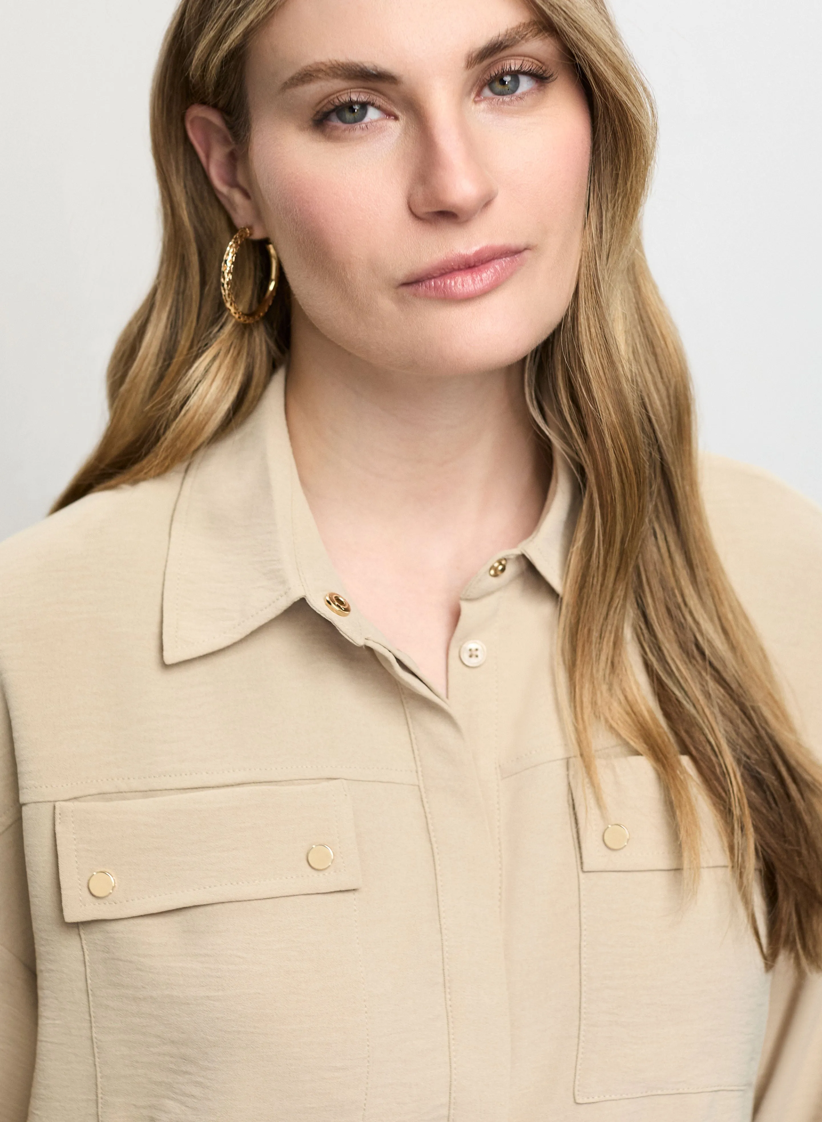 3/4 Sleeves Crinkle Shirt sold by Melanie Lyne product image thumbnail 2