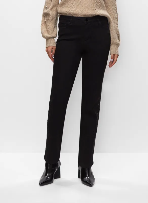 Embroidered Straight Leg Jeans sold by Melanie Lyne