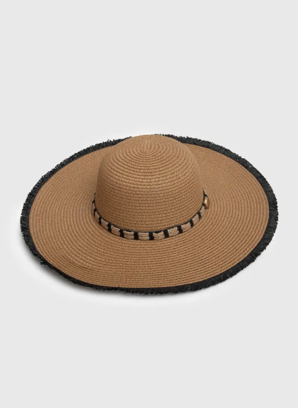 Fringe Detail Straw Hat sold by Melanie Lyne