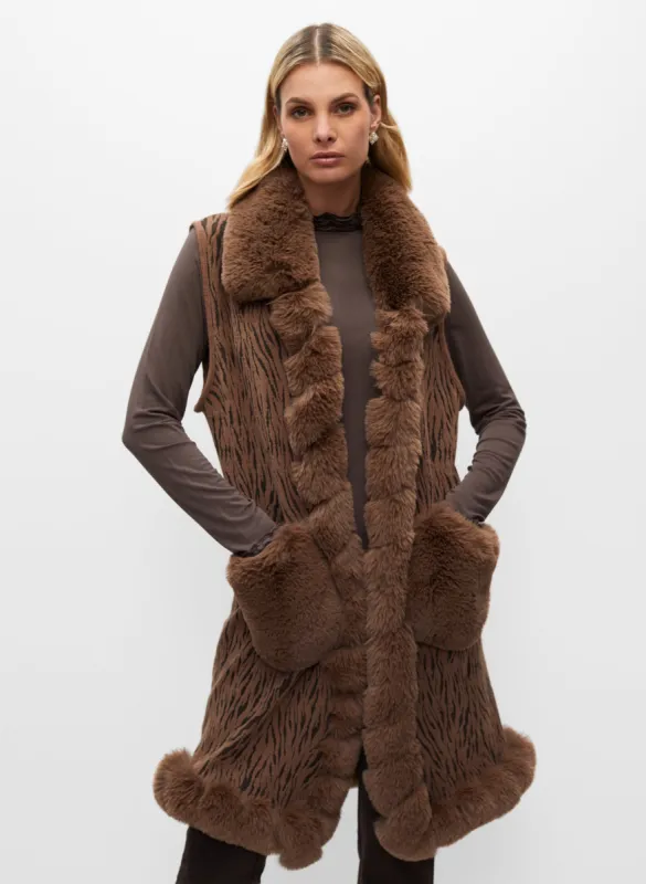 Sleeveless Faux Fur Poncho sold by Melanie Lyne