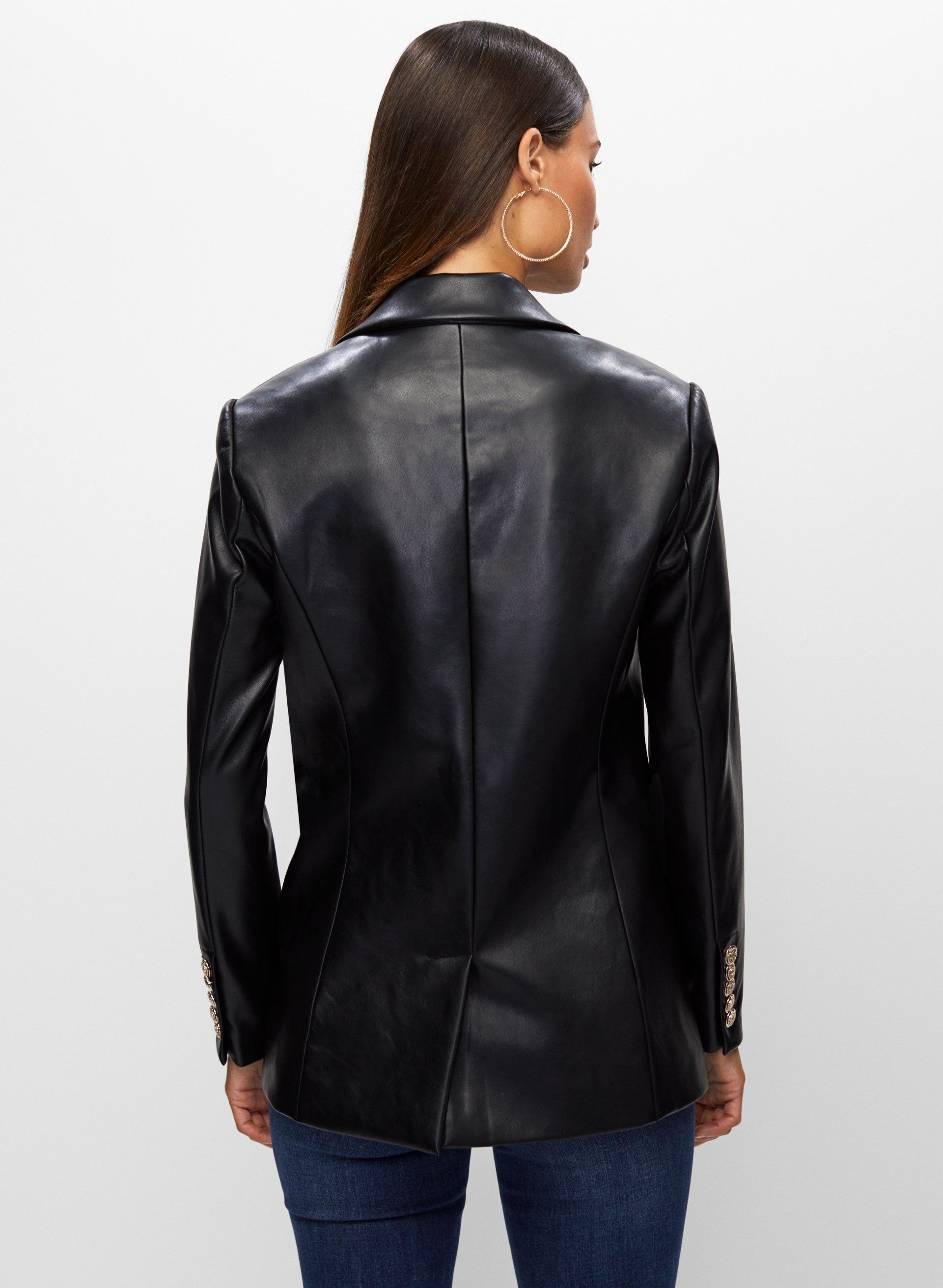 Vegan Leather Button Detail Jacket sold by Melanie Lyne product image thumbnail 2