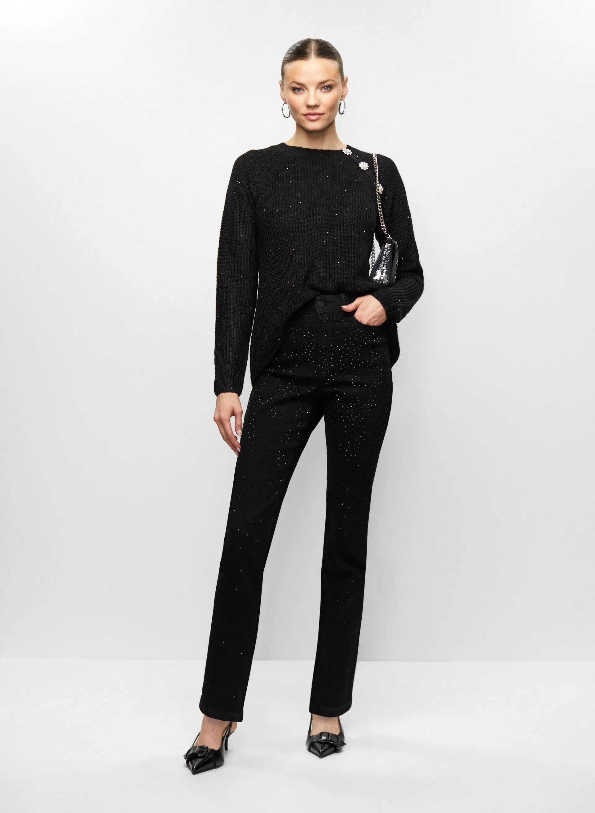 Button Detail Sweater & Embellished Jeans sold by Melanie Lyne