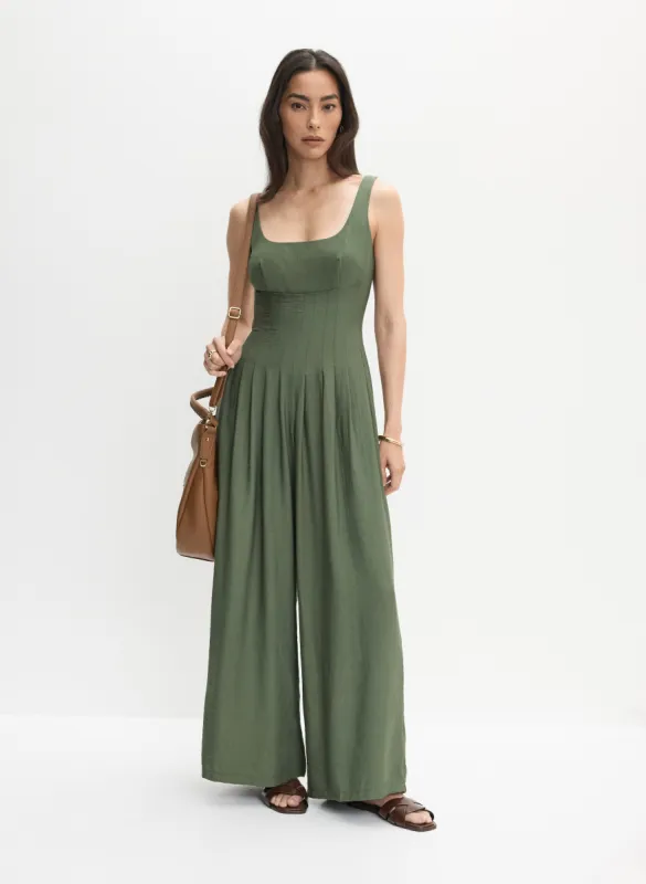 Corset Effect Wide Leg Jumpsuit sold by Melanie Lyne