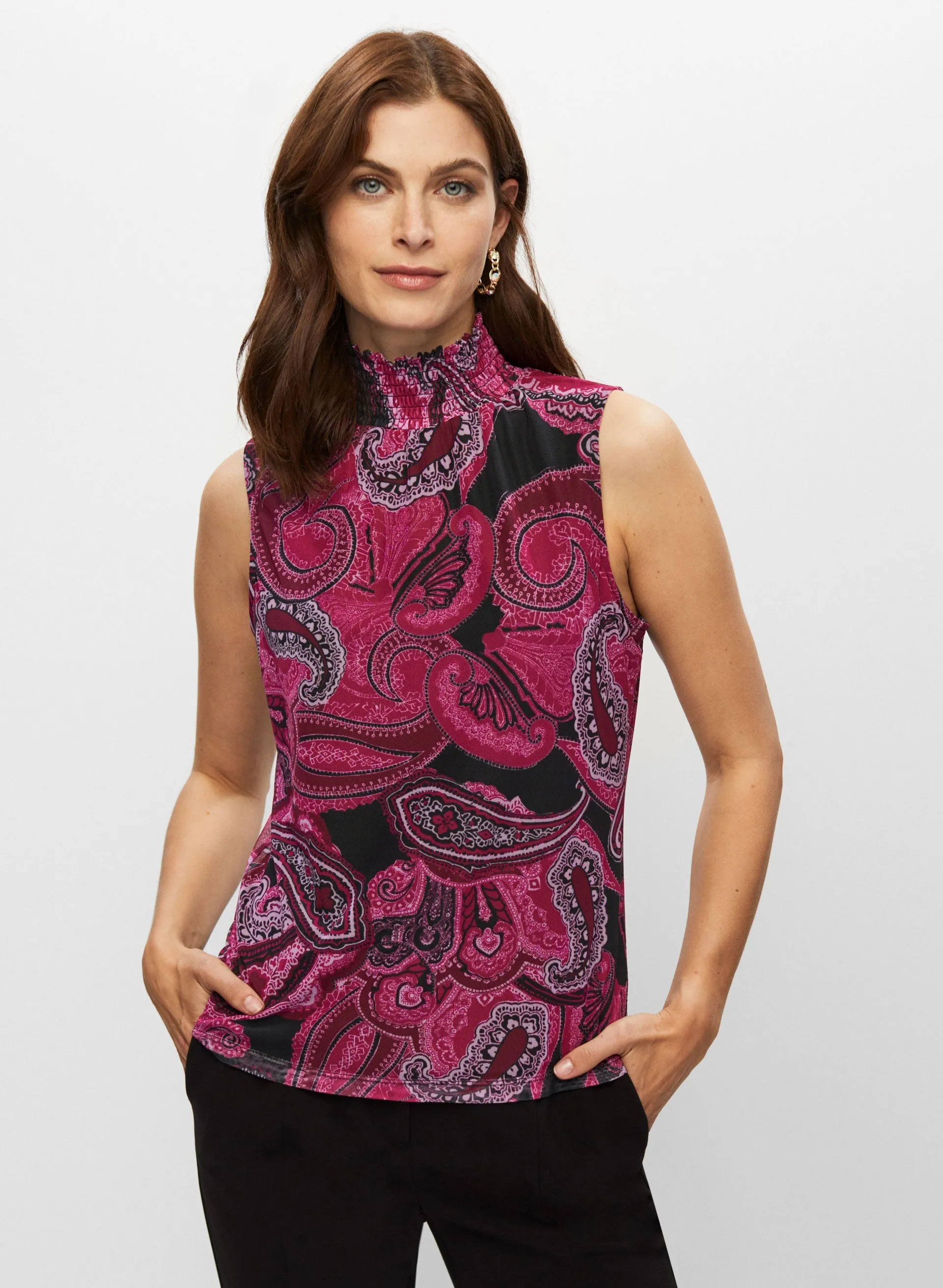 Smocked Neck Sleeveless Top sold by Melanie Lyne