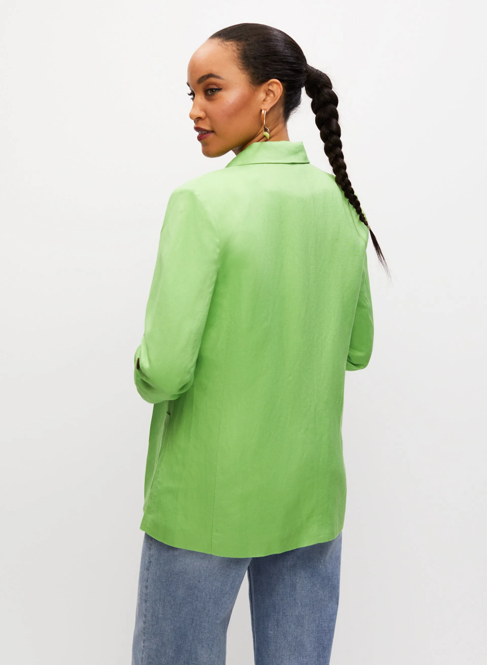 Open Front Linen Jacket sold by Melanie Lyne product image thumbnail 2