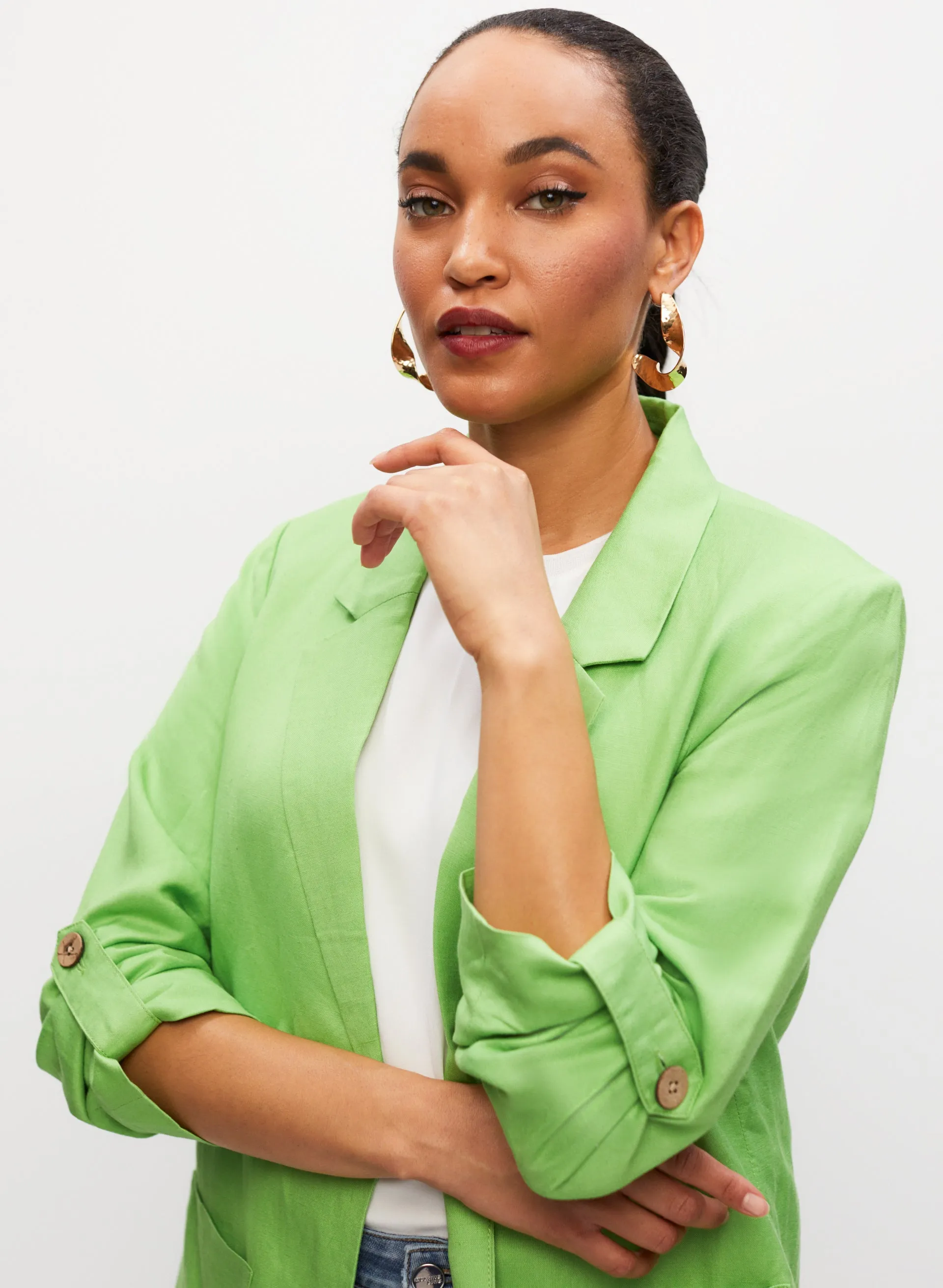 Open Front Linen Jacket sold by Melanie Lyne product image thumbnail 3