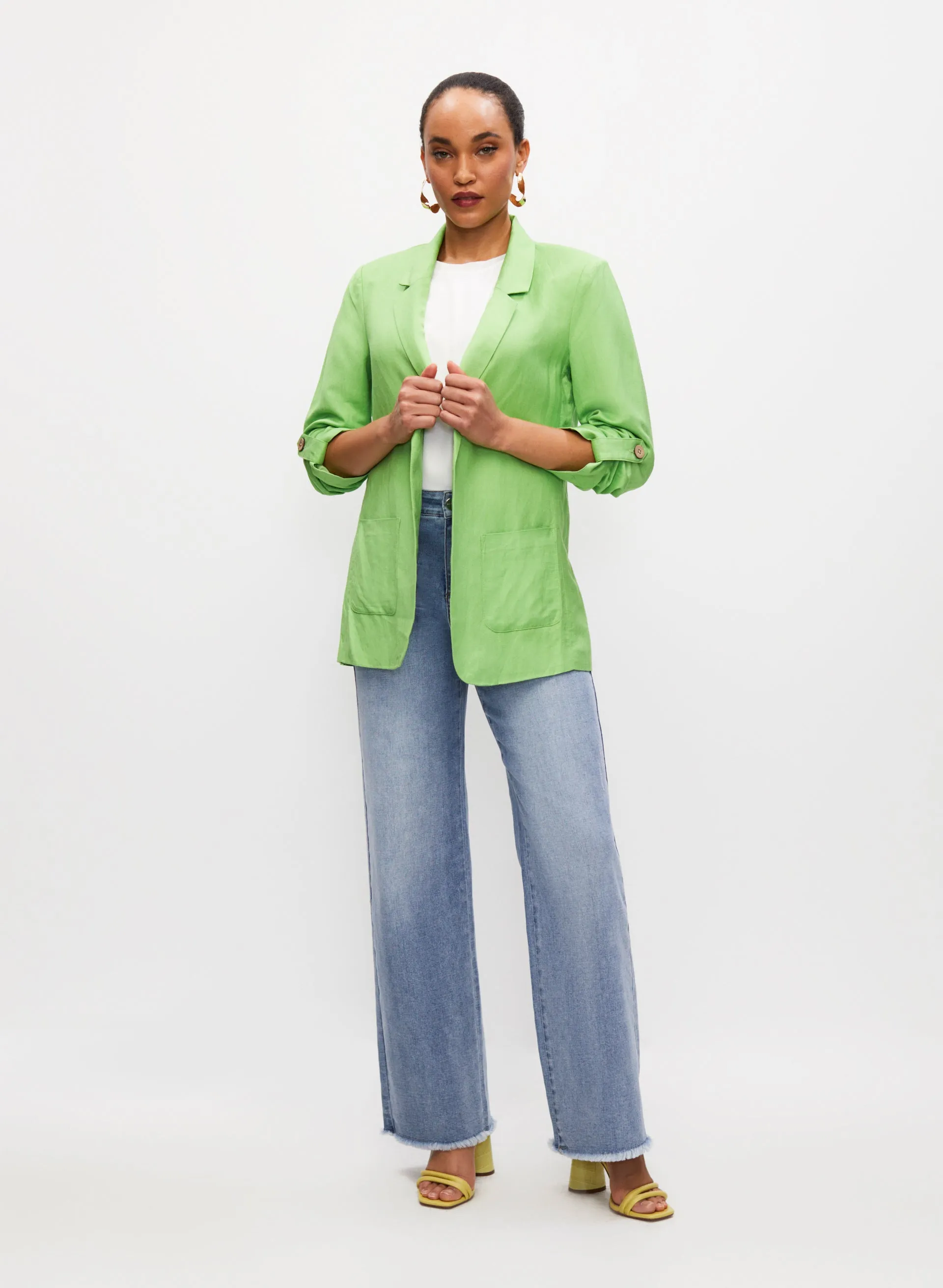 Open Front Linen Jacket sold by Melanie Lyne product image thumbnail 4