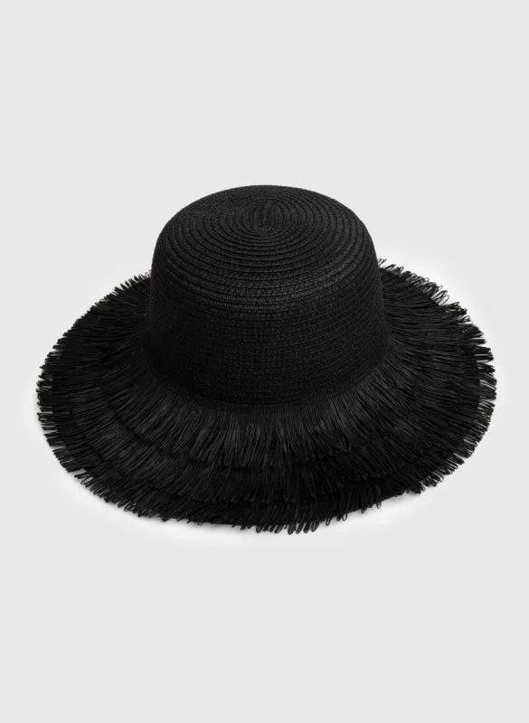 Fringe Detail Straw Hat sold by Melanie Lyne