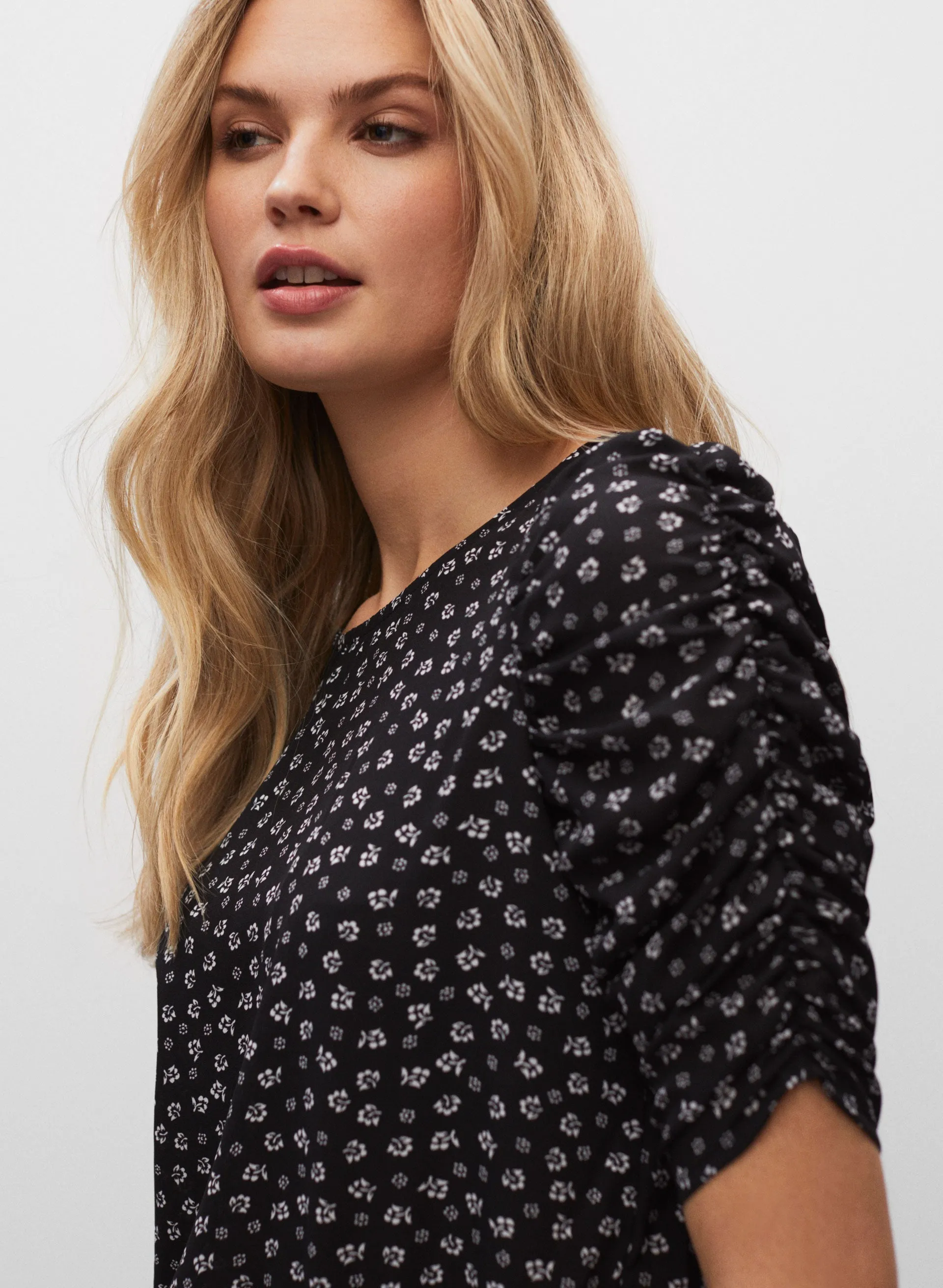 Ruched Floral Print Blouse sold by Melanie Lyne product image thumbnail 2