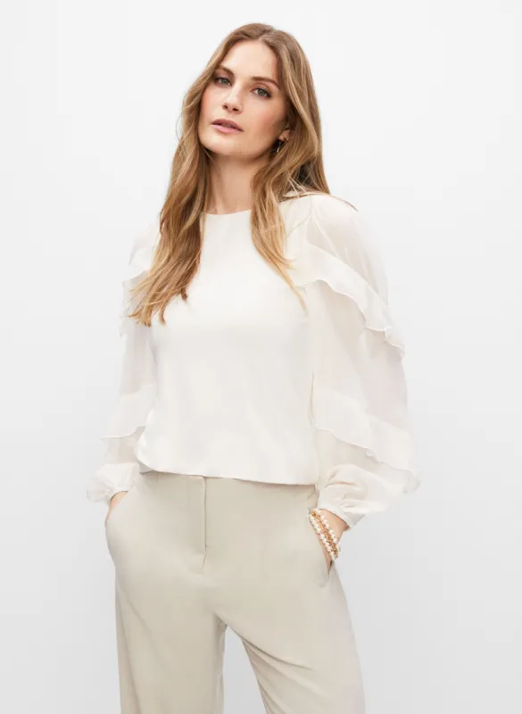 Ruffle Puff Sleeve Top sold by Melanie Lyne