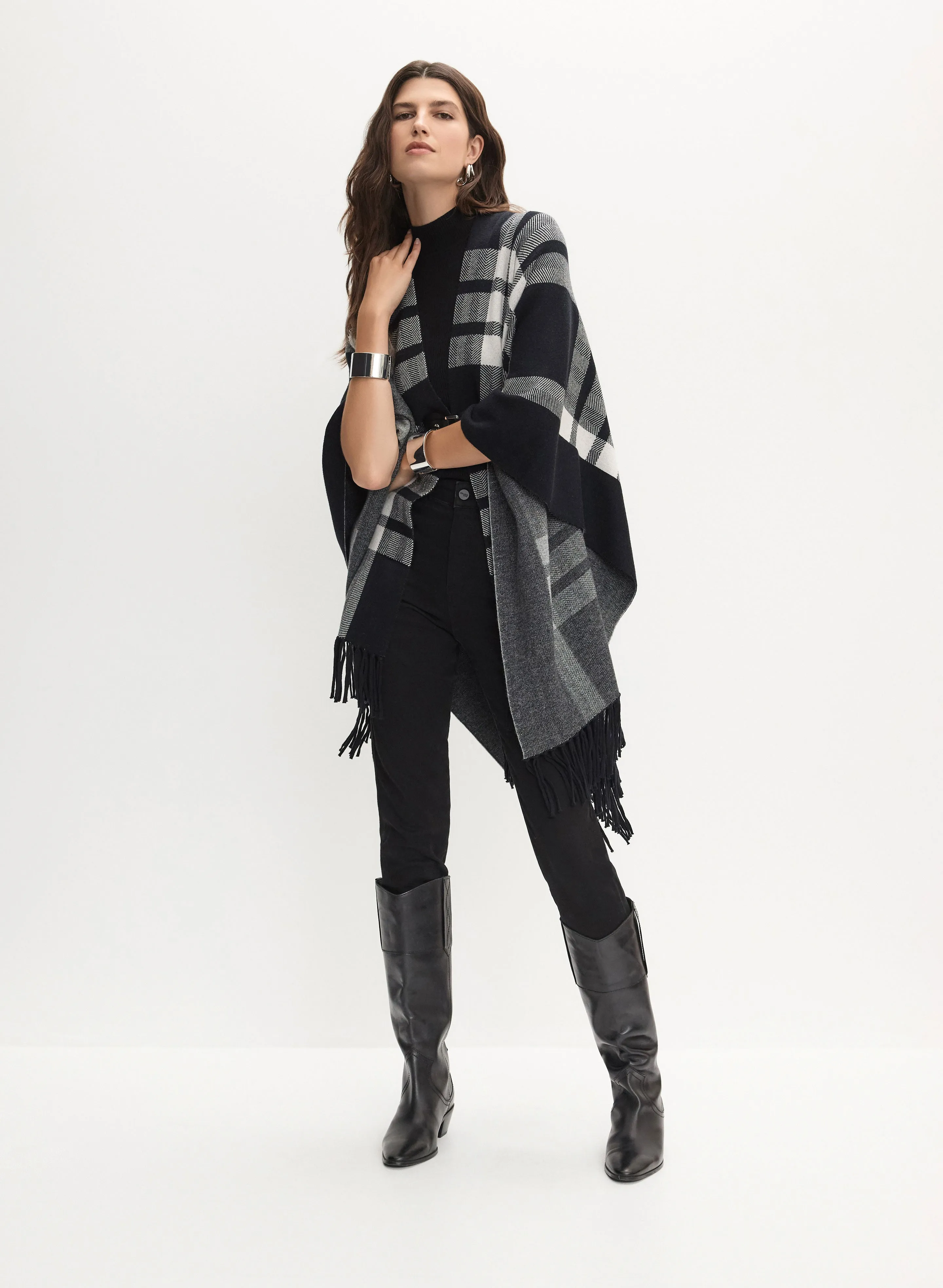 Checked Motif Poncho sold by Melanie Lyne product image thumbnail 3