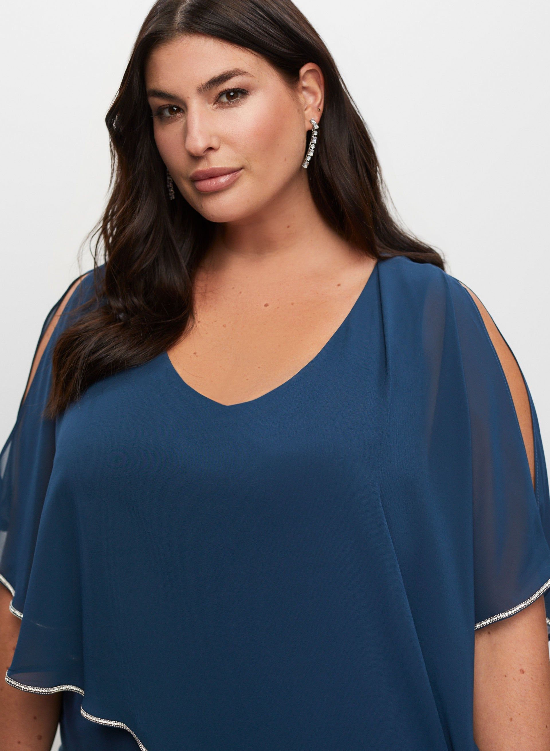 Joseph Ribkoff - Rhinestone Trim Cut-Out Top sold by Melanie Lyne product image thumbnail 5