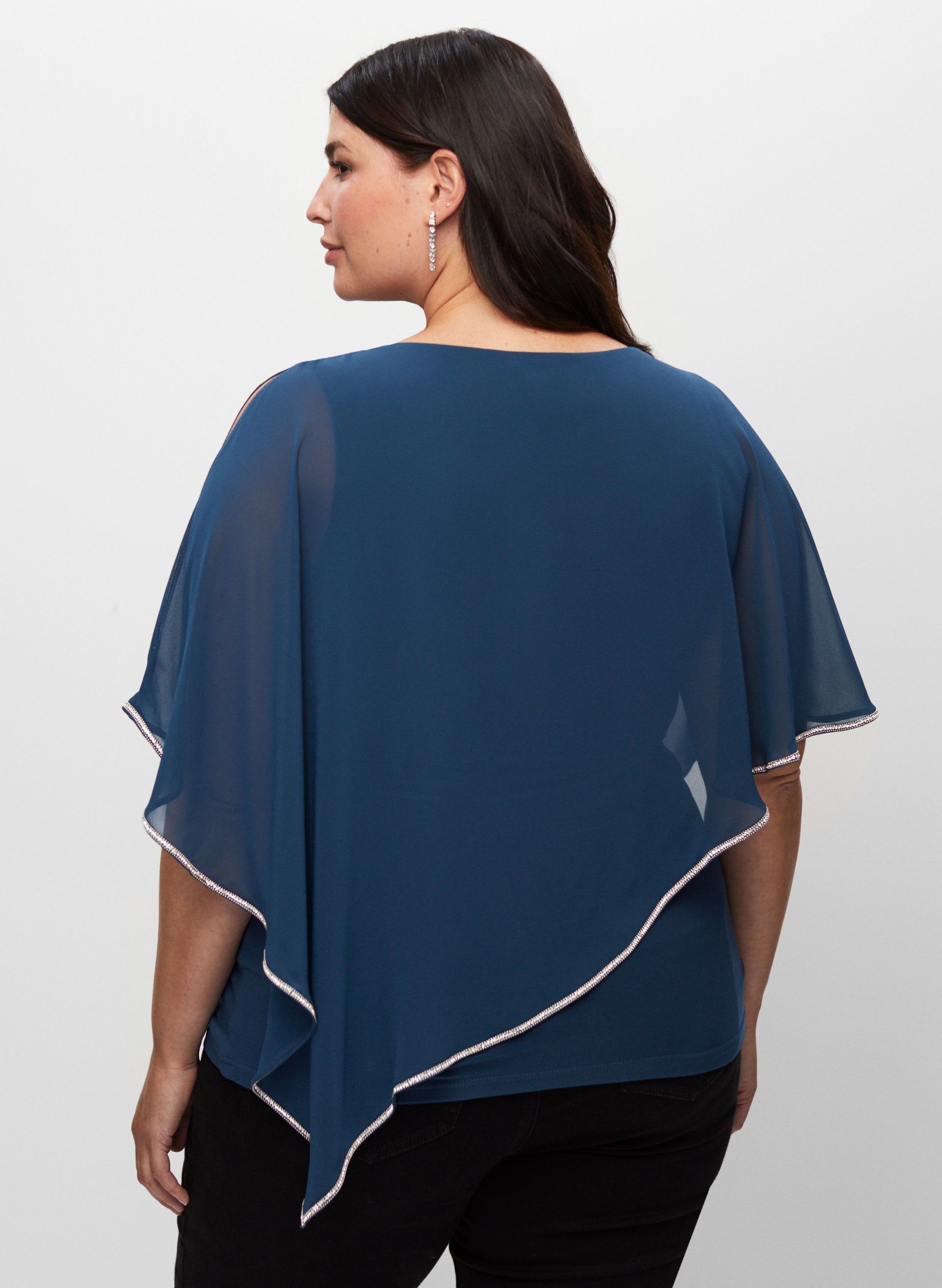 Joseph Ribkoff - Rhinestone Trim Cut-Out Top sold by Melanie Lyne product image thumbnail 3