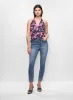 Ruffled Floral Linen Blouse & Cuffed Slim Leg Jeans sold by Melanie Lyne