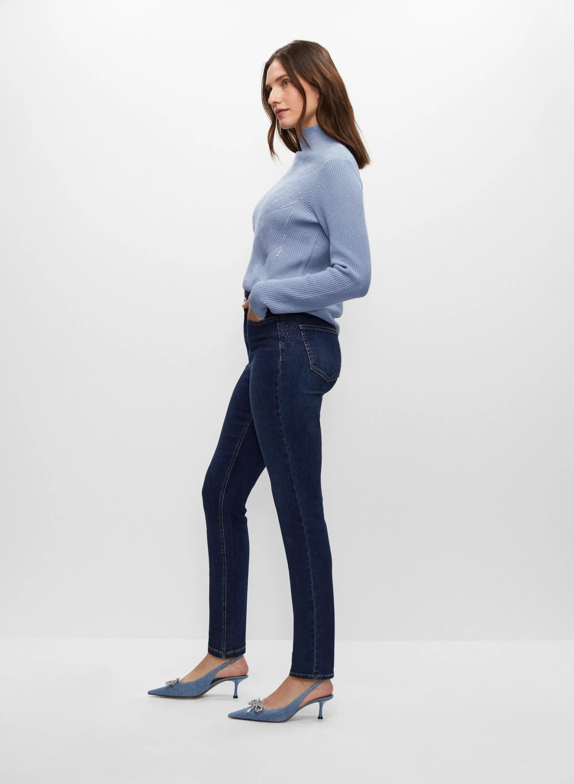 Crystal Detail Slim Leg Jeans sold by Melanie Lyne product image thumbnail 5