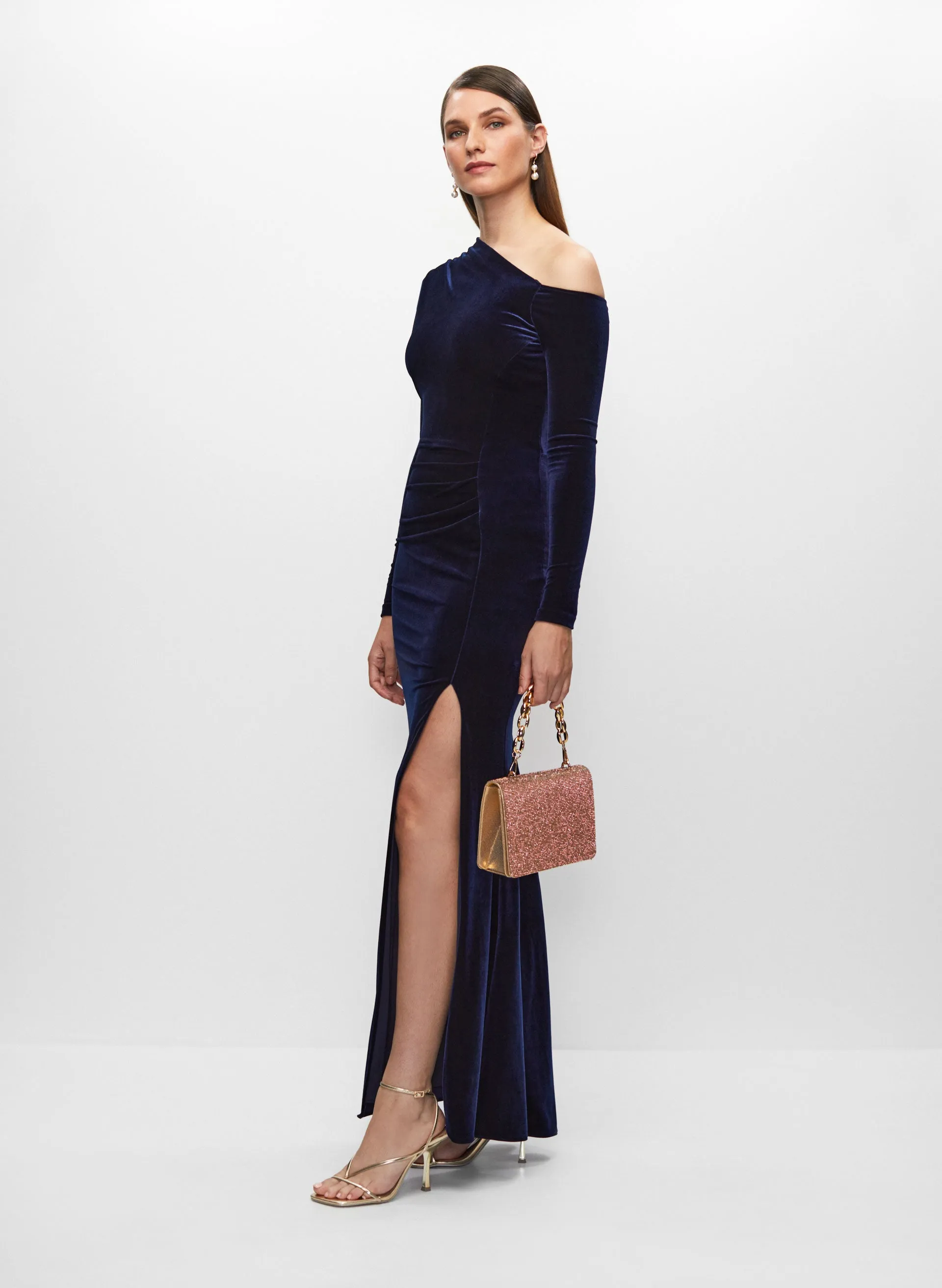 Velvet One-Shoulder Dress sold by Melanie Lyne product image thumbnail 2