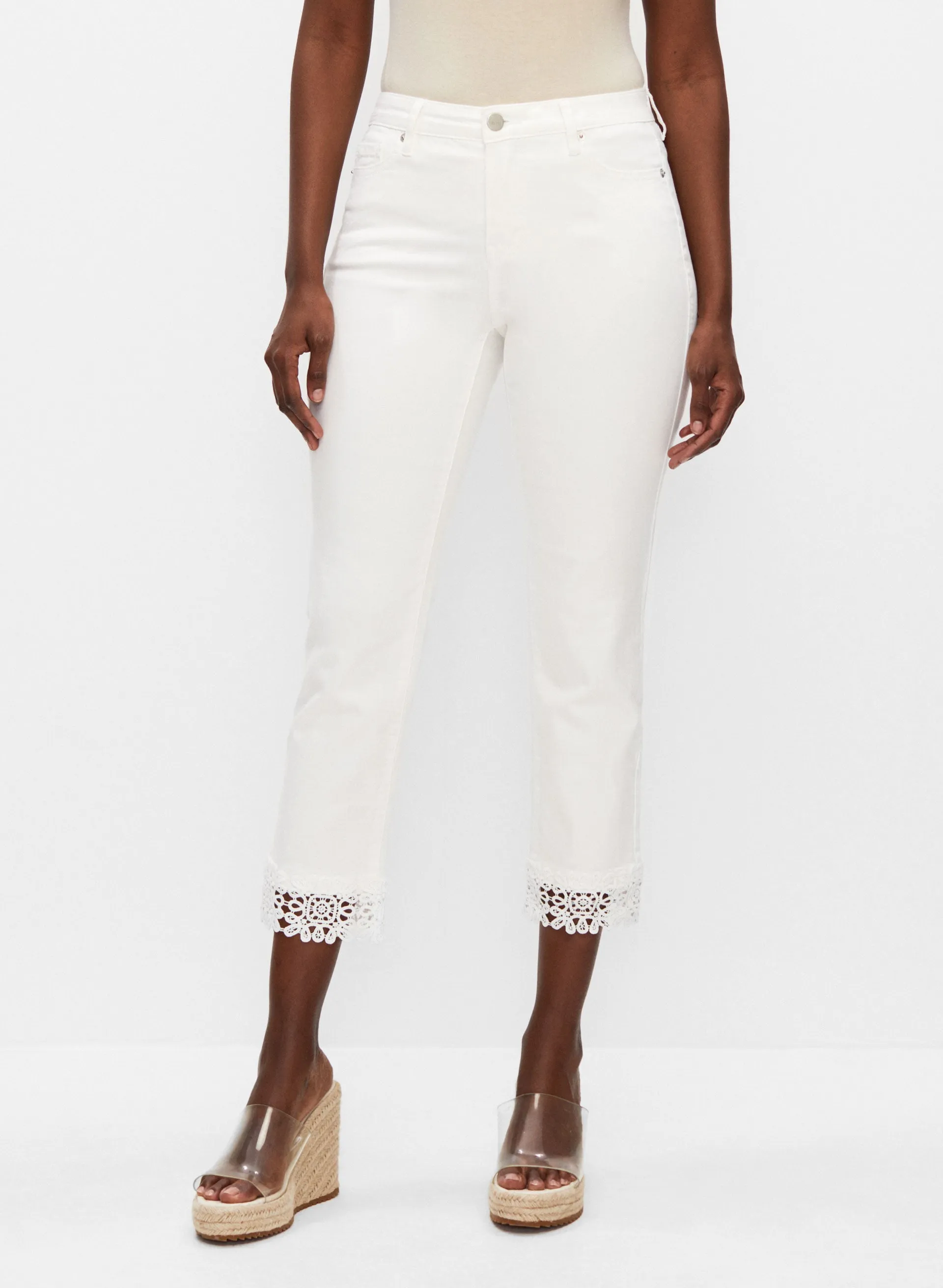 Lace Hem Denim Capris sold by Melanie Lyne