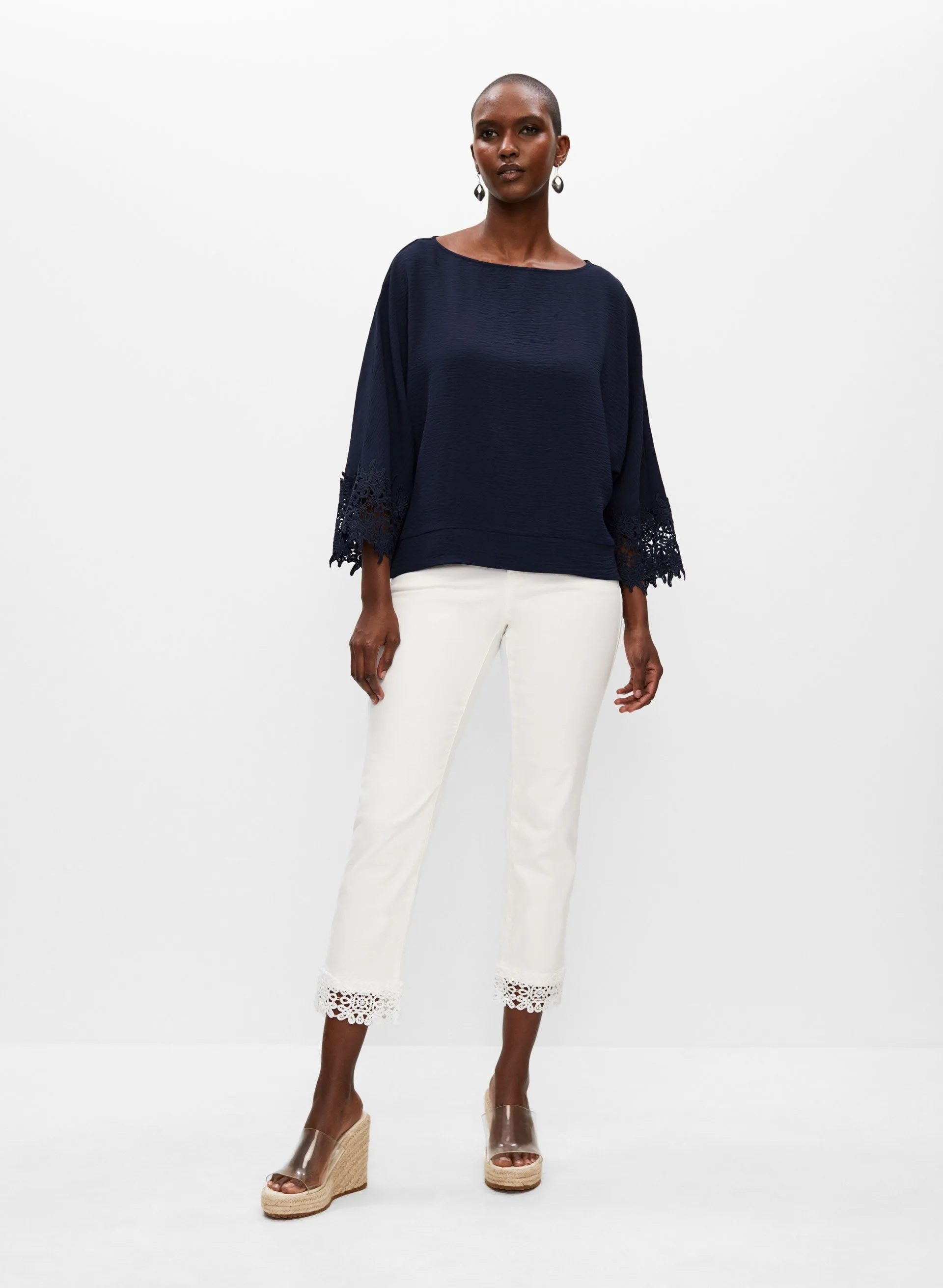 Lace Hem Denim Capris sold by Melanie Lyne product image thumbnail 3