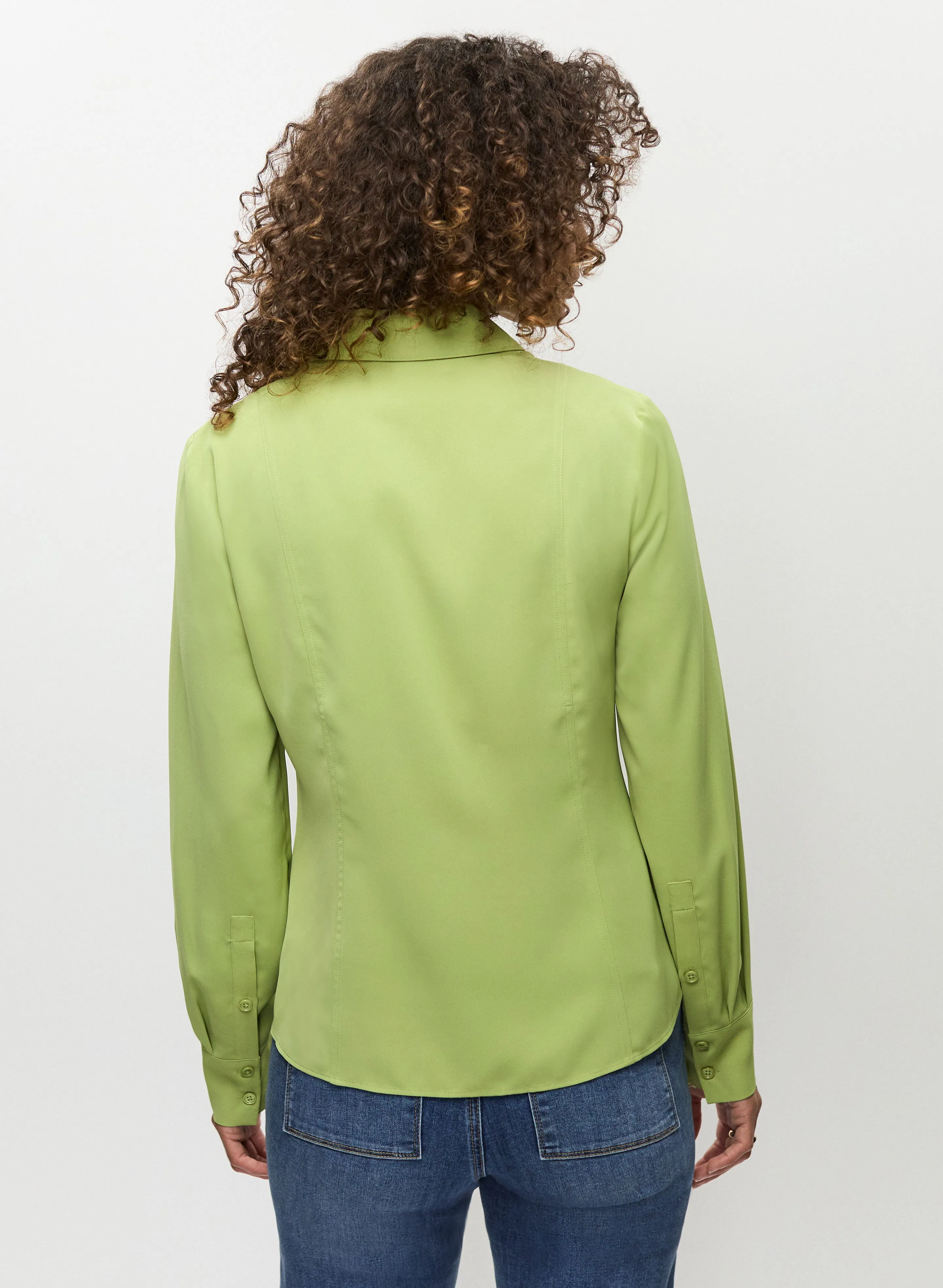Long Sleeve Button Front Blouse sold by Melanie Lyne product image thumbnail 4