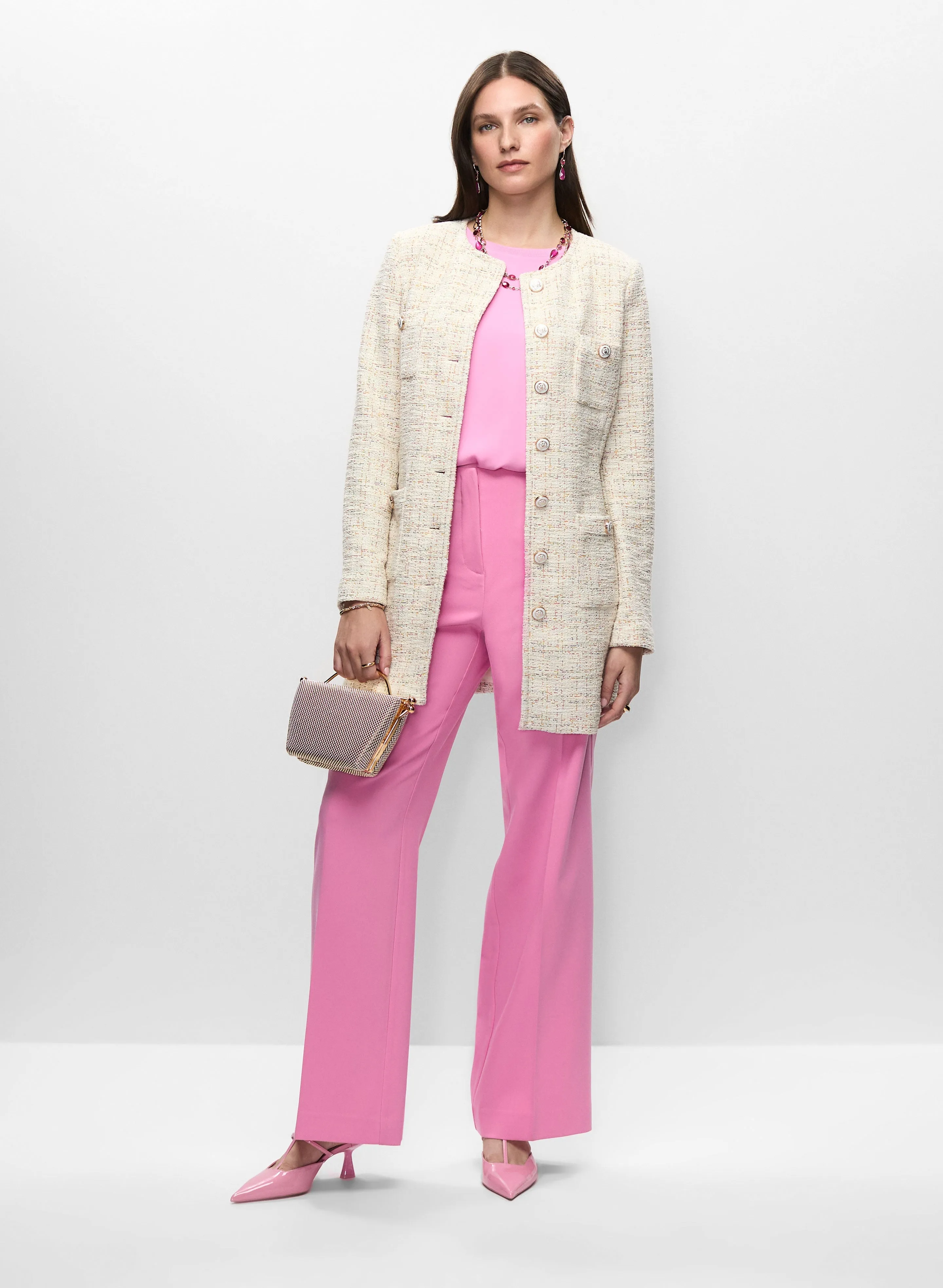 Long Bouclé Jacket & Wide Leg Pants sold by Melanie Lyne