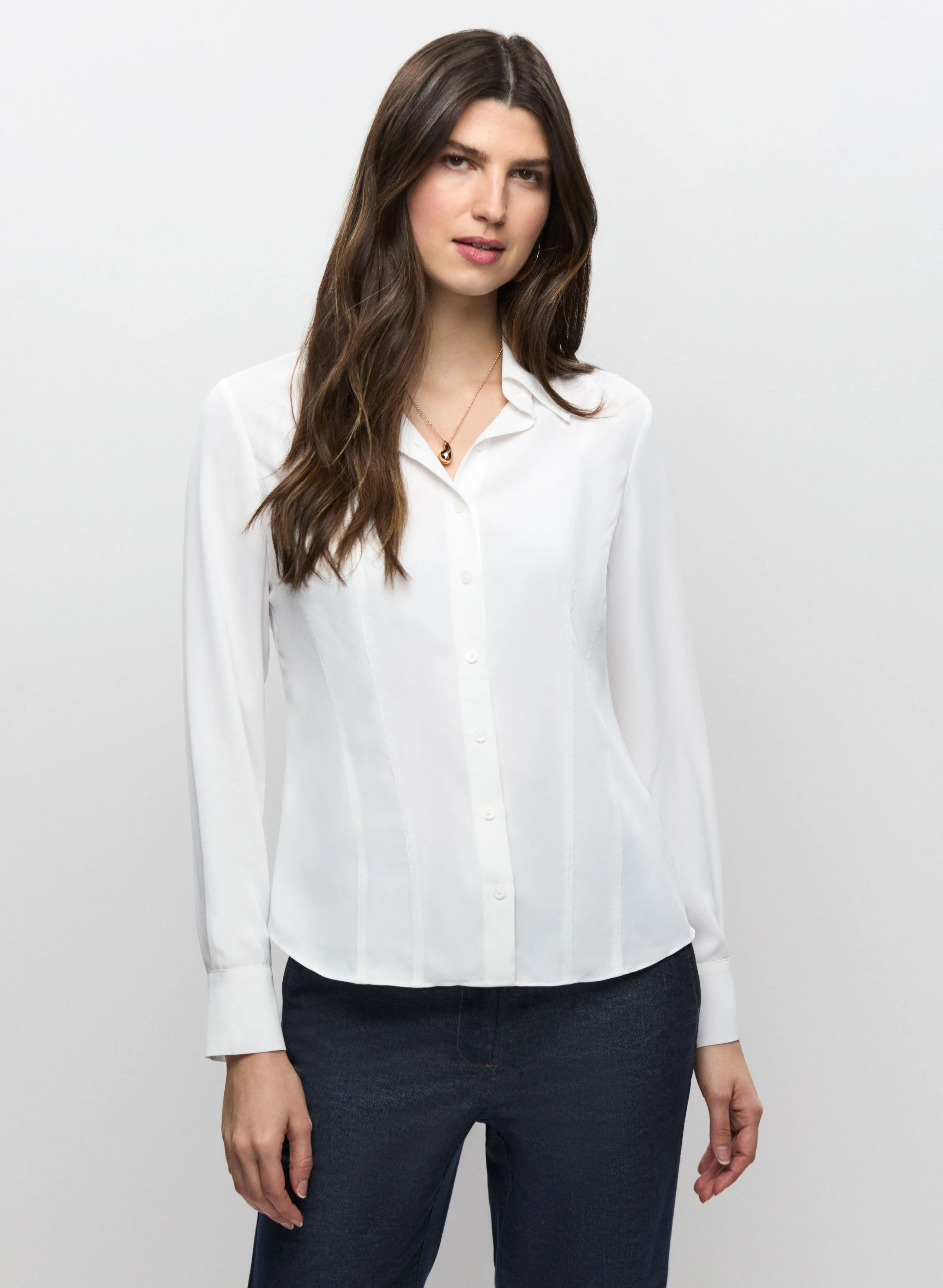 Long Sleeve Button Front Blouse sold by Melanie Lyne product image thumbnail 5