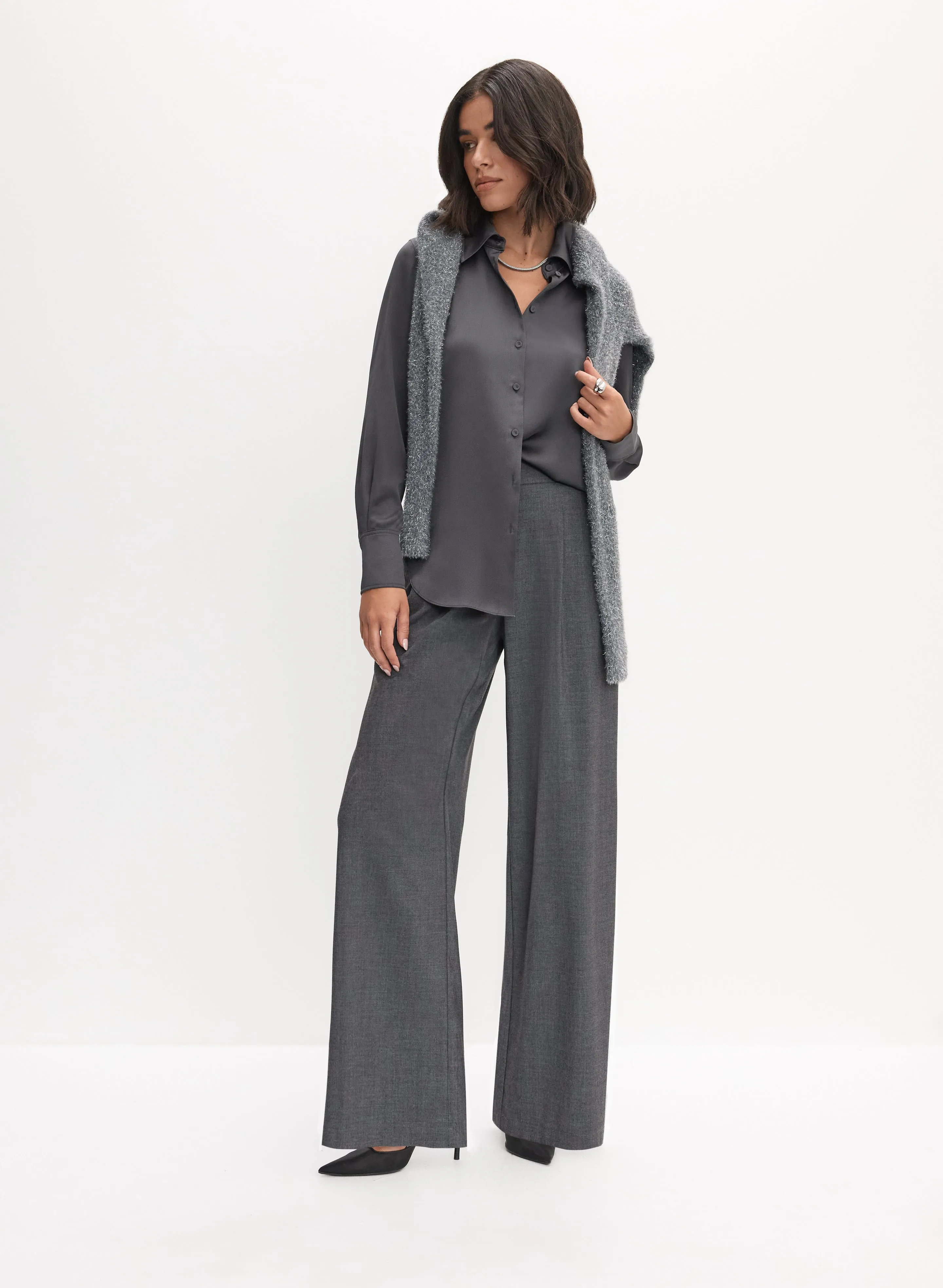 Metallic Detail Sweater & Wide Leg Pants sold by Melanie Lyne