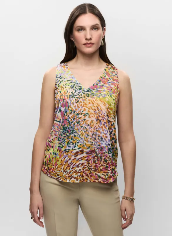 Abstract Print Sleeveless Blouse sold by Melanie Lyne