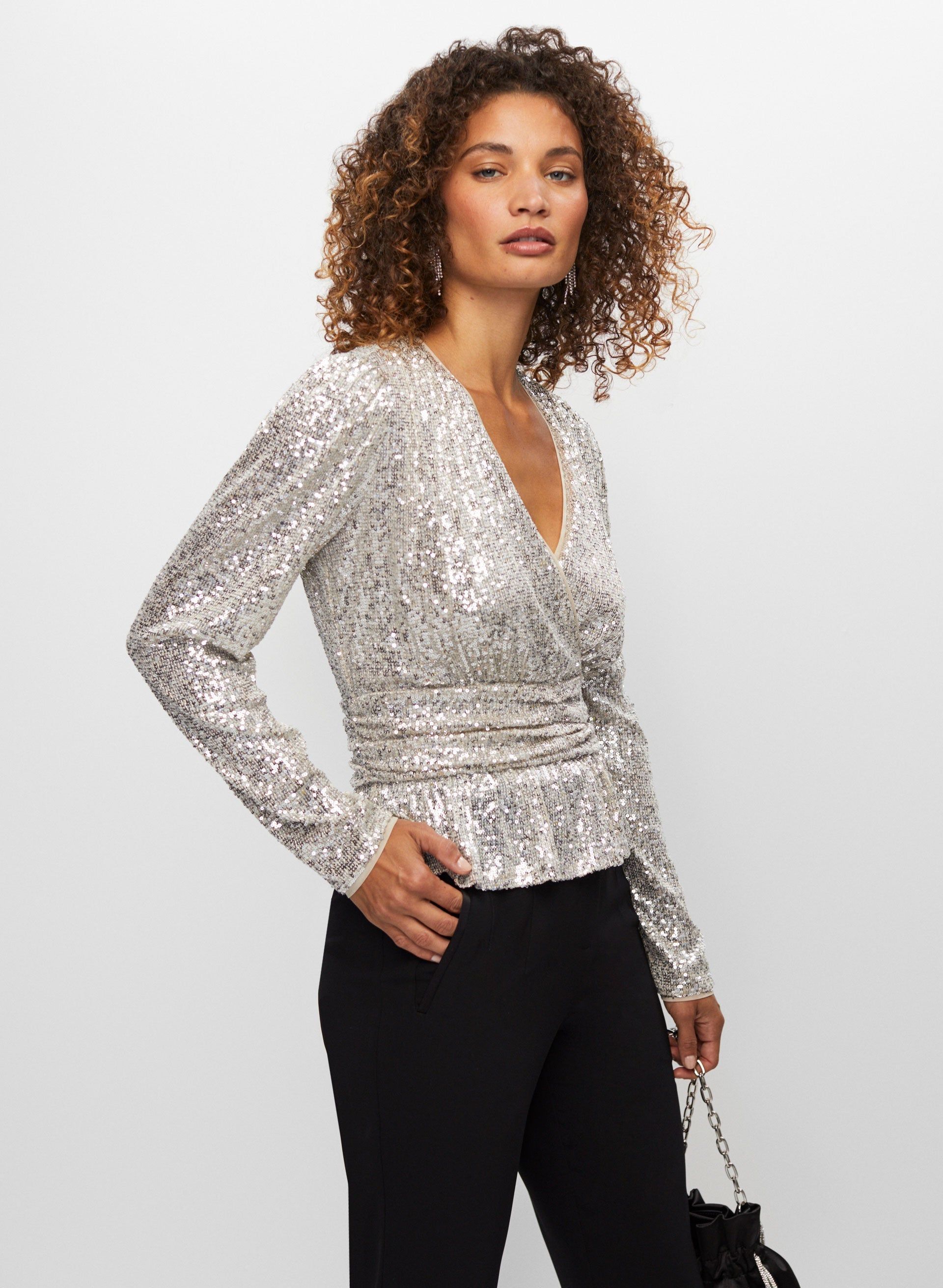 Sequin Peplum Top sold by Melanie Lyne product image thumbnail 5