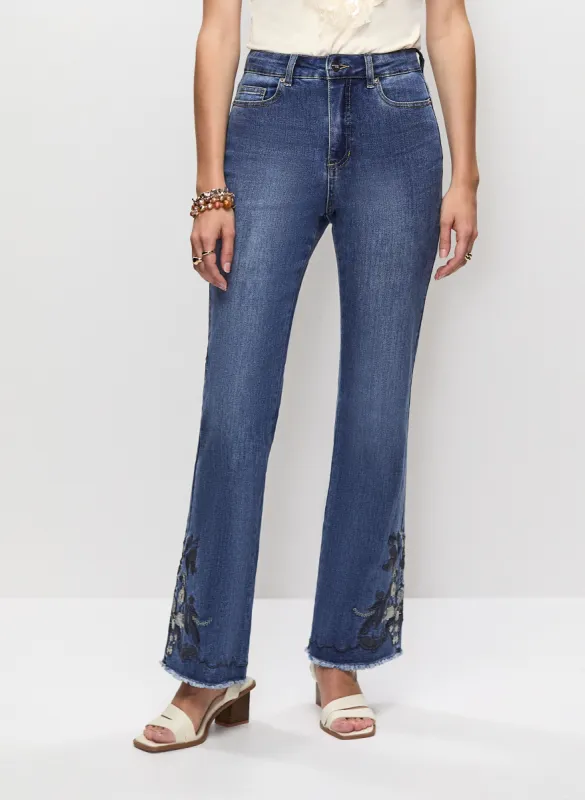 Embroidered Hem Flare Leg Jeans sold by Melanie Lyne