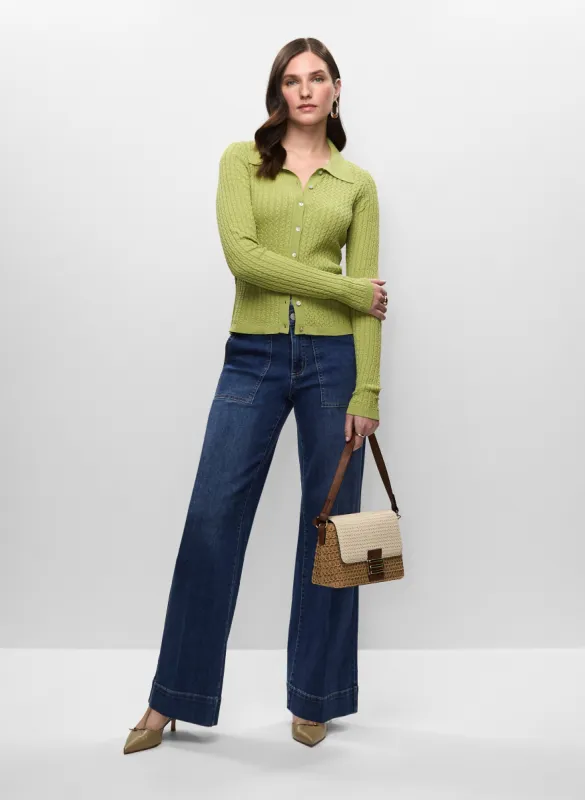 Button-Down Cardigan & Trouser Jeans sold by Melanie Lyne