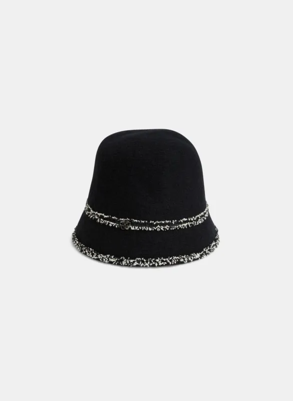 Bouclé Trim Cloche Hat sold by Melanie Lyne