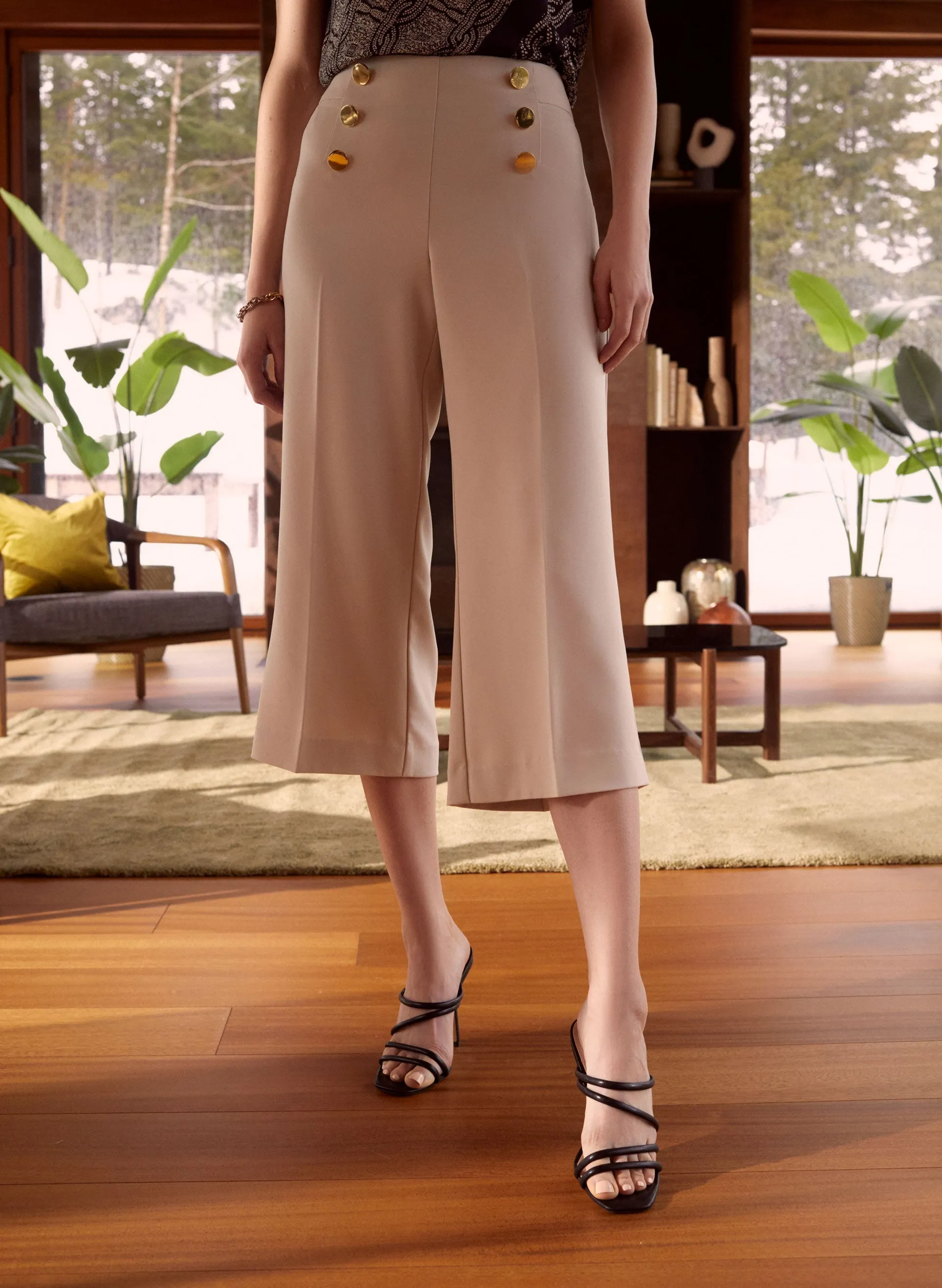 Button Detail Culotte Pants sold by Melanie Lyne