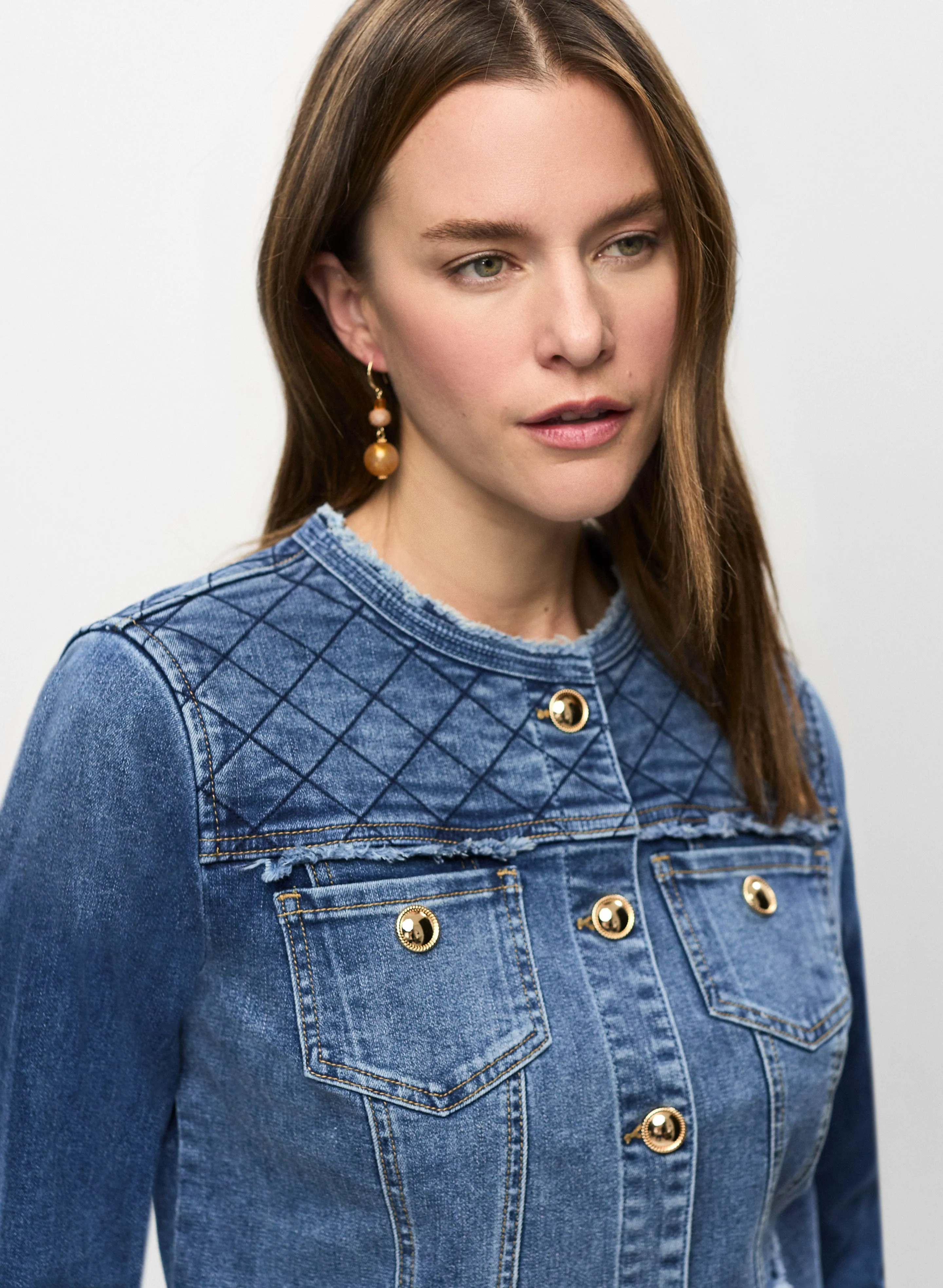 Quilted Denim Jacket sold by Melanie Lyne product image thumbnail 2