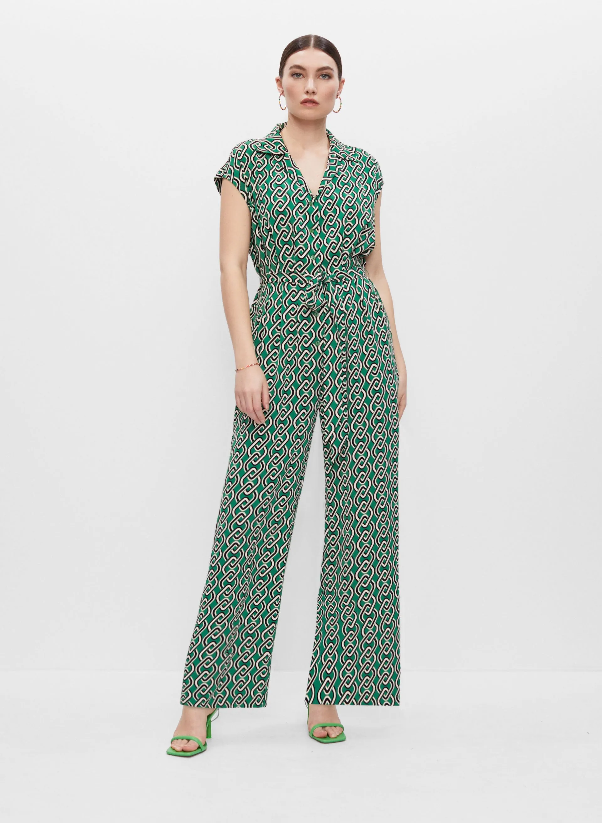 Geometric Print Wide Leg Jumpsuit sold by Melanie Lyne