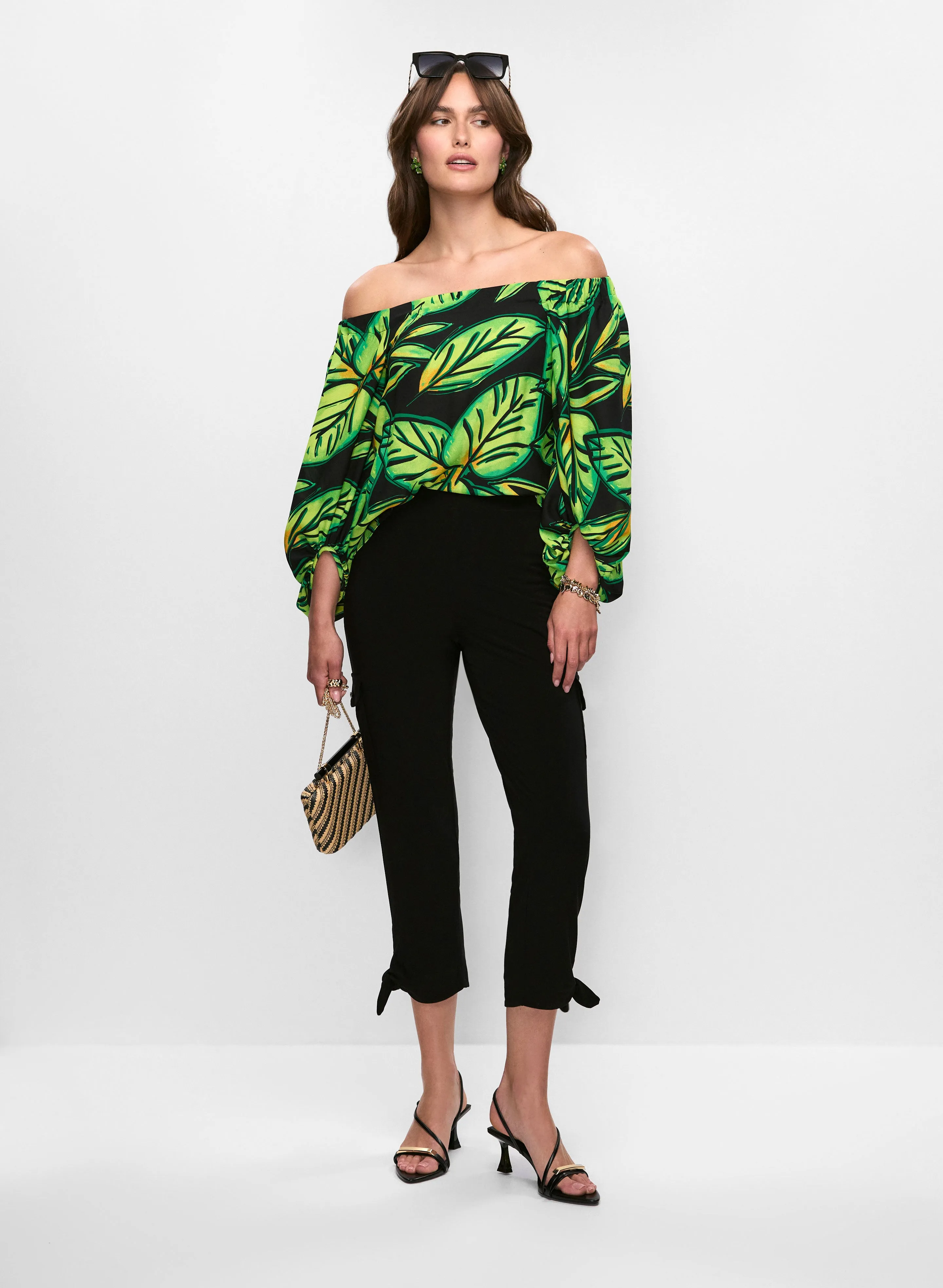 Joseph Ribkoff - Palm Leaf Blouse sold by Melanie Lyne product image thumbnail 3