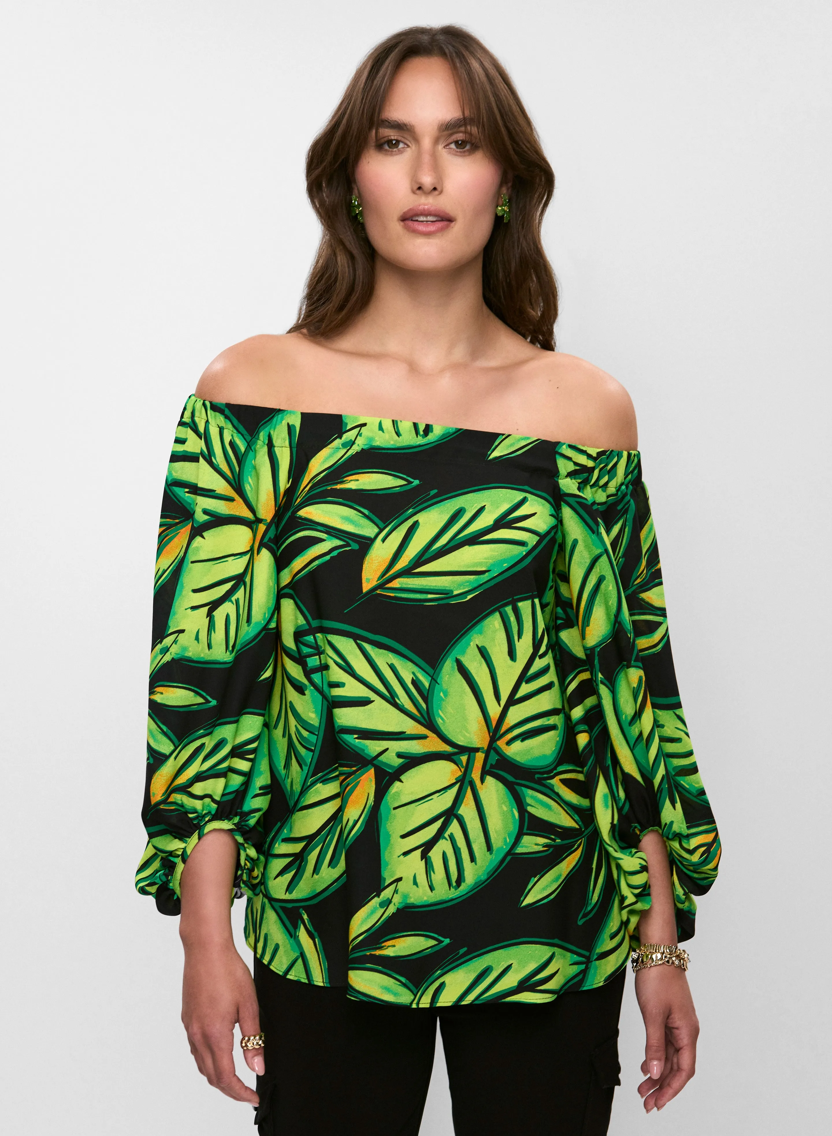 Joseph Ribkoff - Palm Leaf Blouse sold by Melanie Lyne product image thumbnail 5