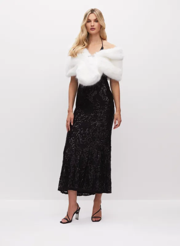 Rhinestone Clip Faux Fur Stole sold by Melanie Lyne