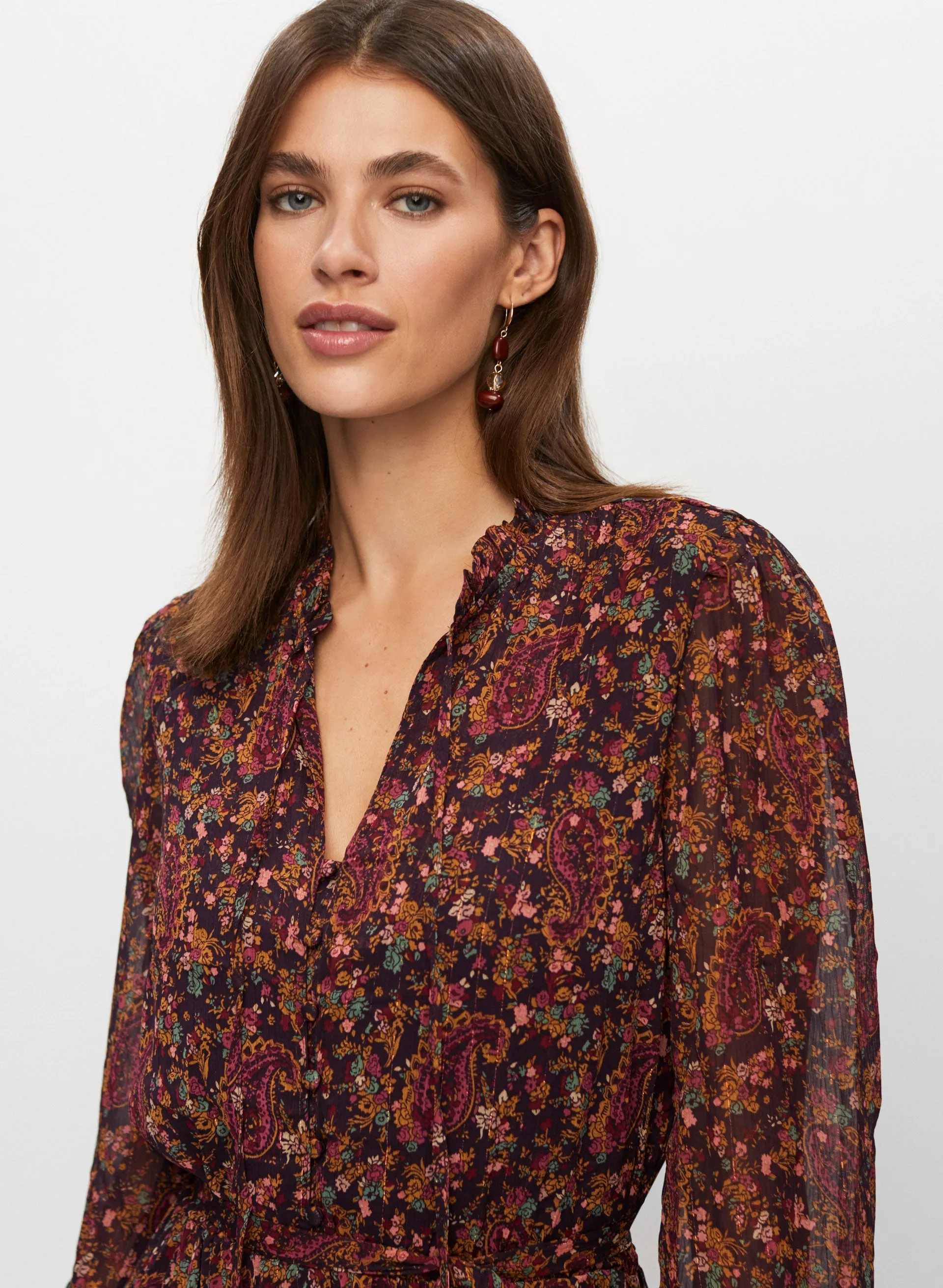 Split Neck Paisley Print Dress sold by Melanie Lyne product image thumbnail 2