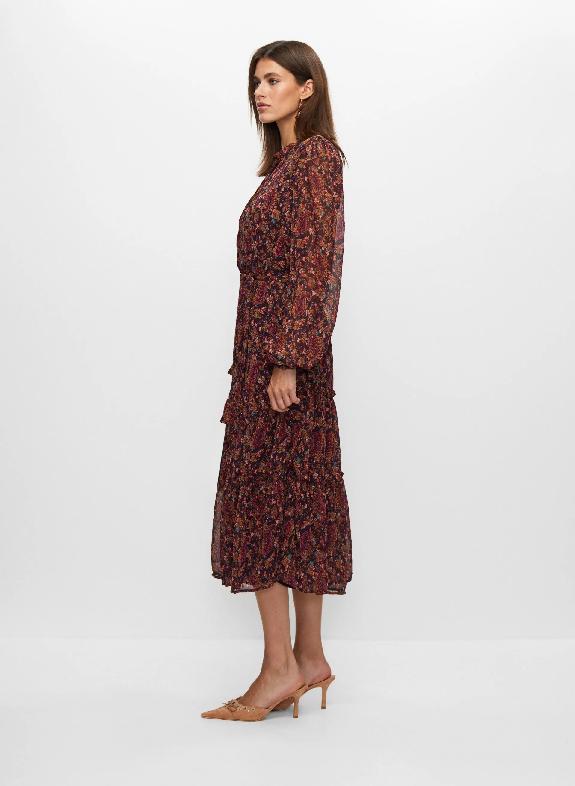 Split Neck Paisley Print Dress sold by Melanie Lyne product image thumbnail 3
