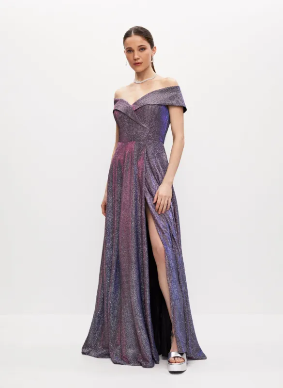 Sweetheart Neckline Glitter Detail Gown sold by Melanie Lyne