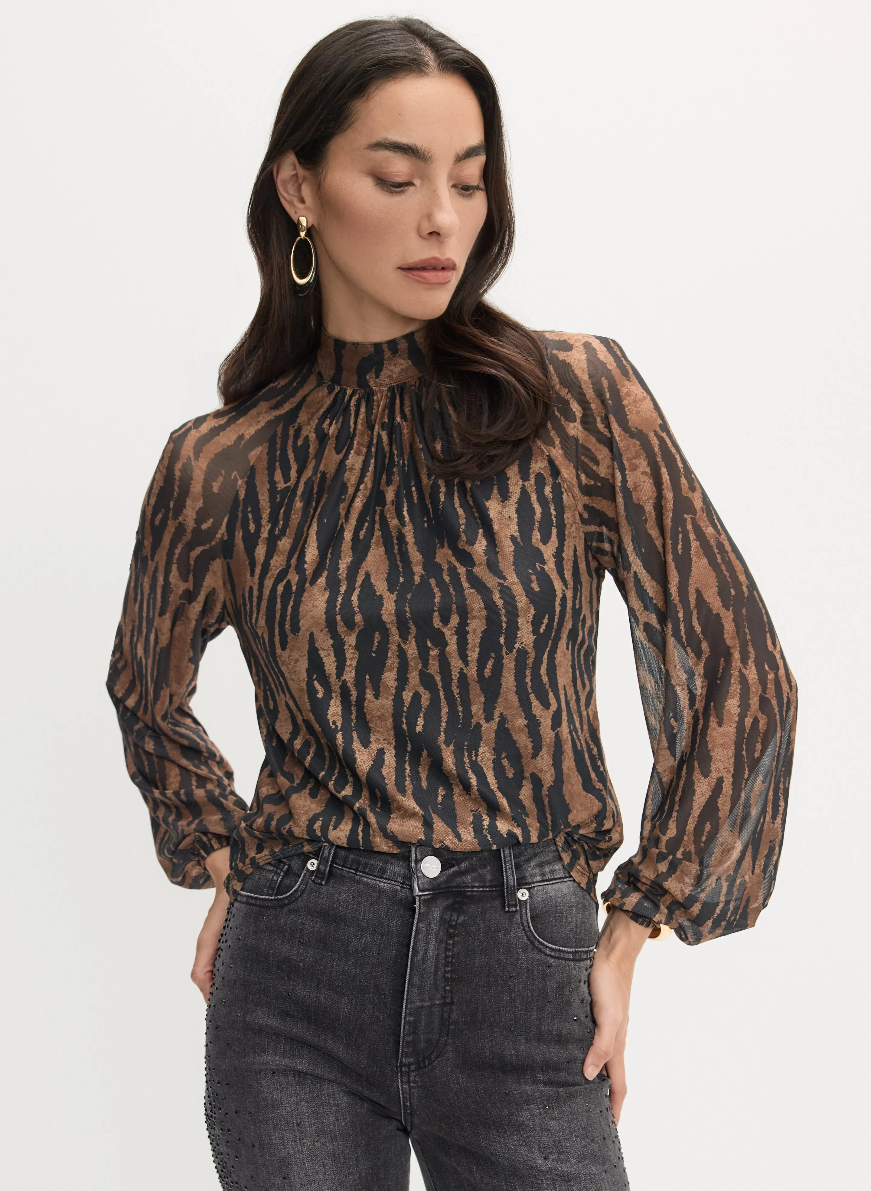 Animal Print Mesh Top sold by Melanie Lyne